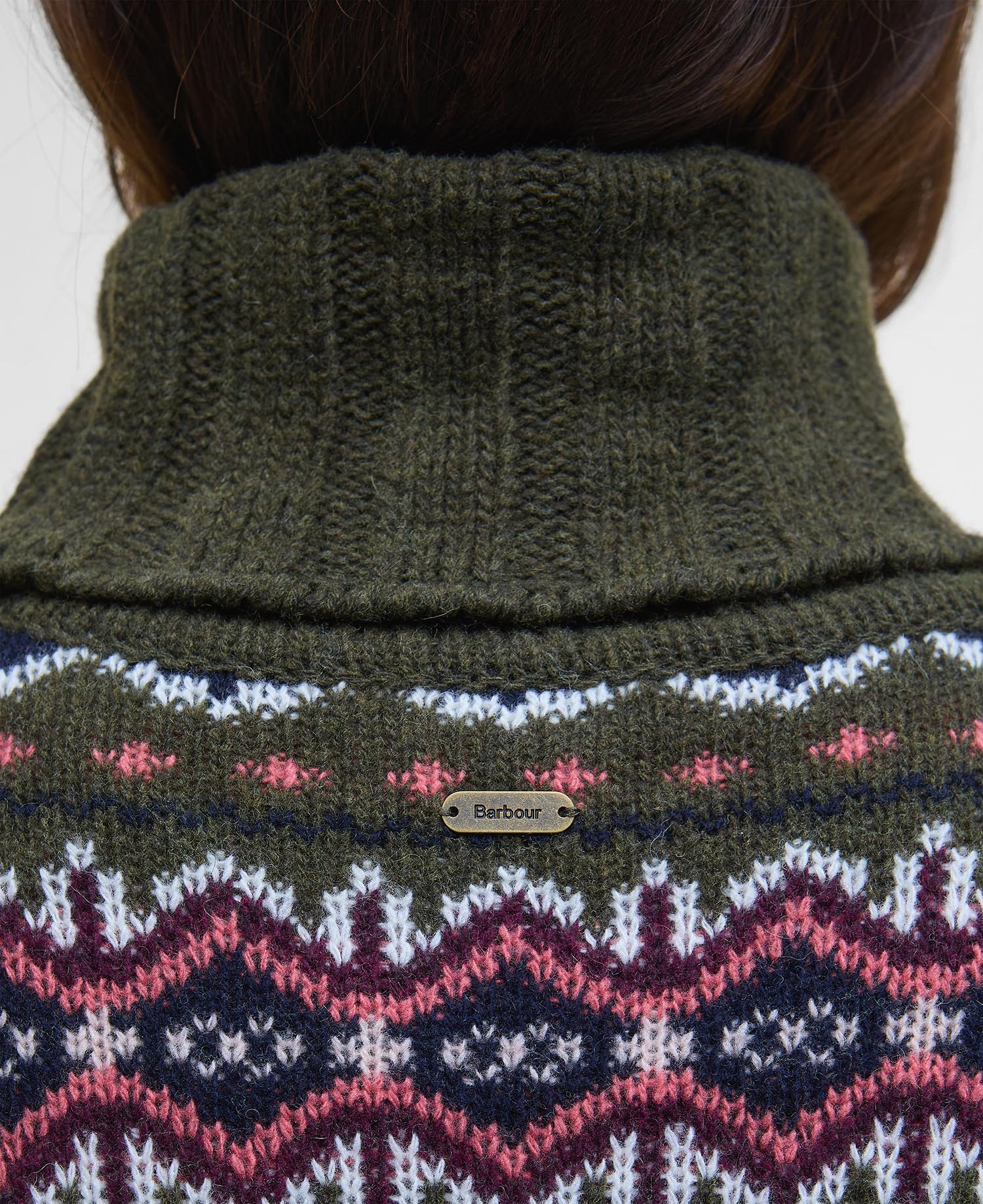 Helen Fair isle Roll-Neck Jumper - Olive Multi