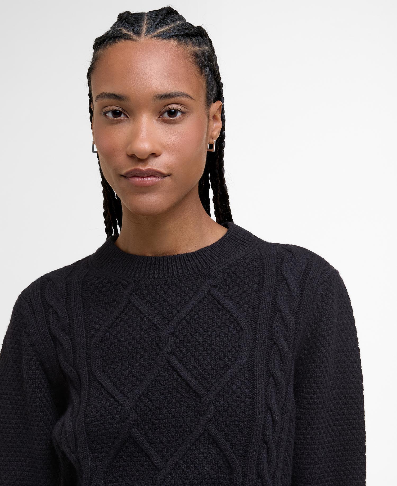 Burne Argyle Crew Neck Jumper - Black
