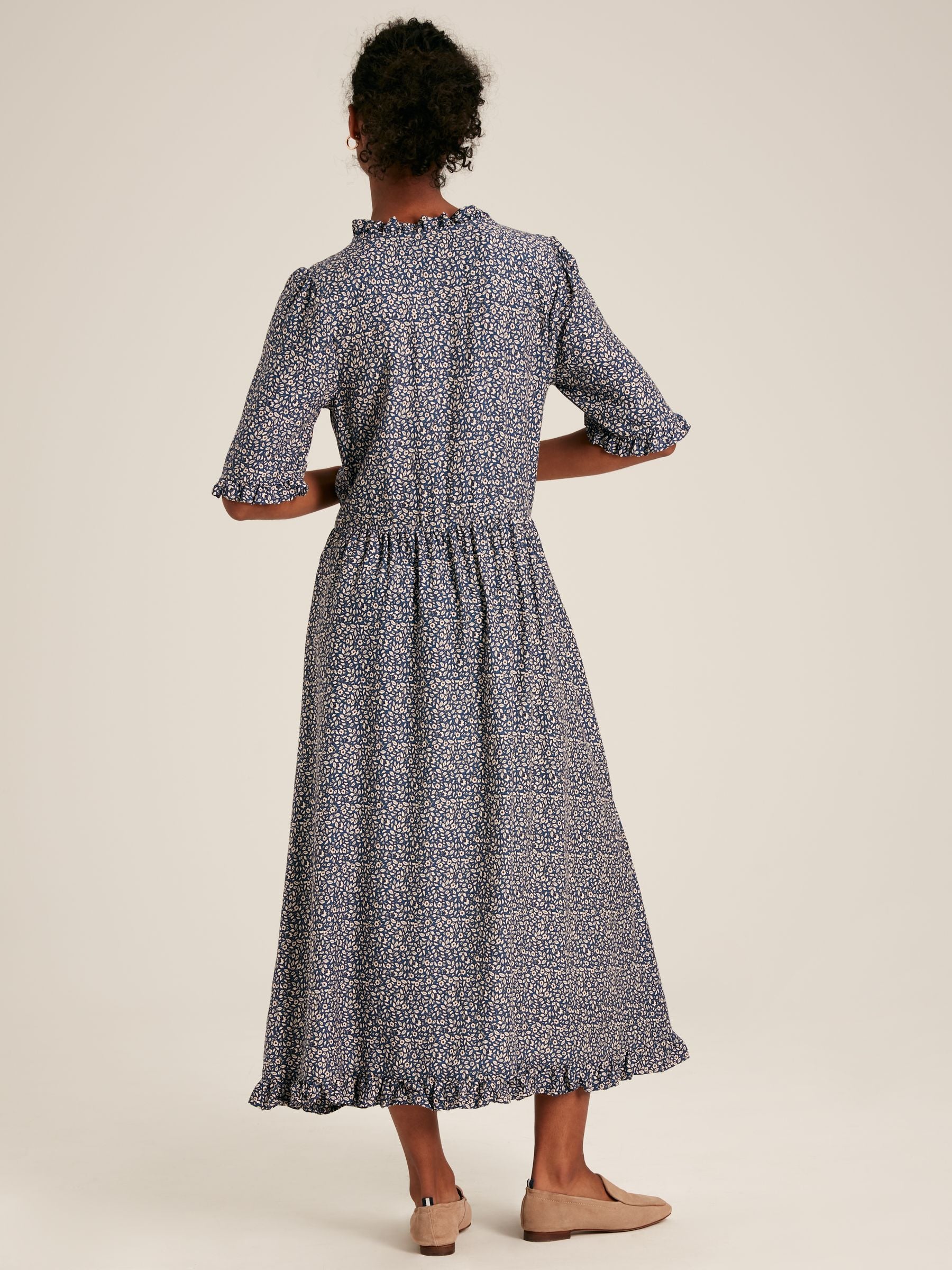 Layla Blue Frilled Midi Dress