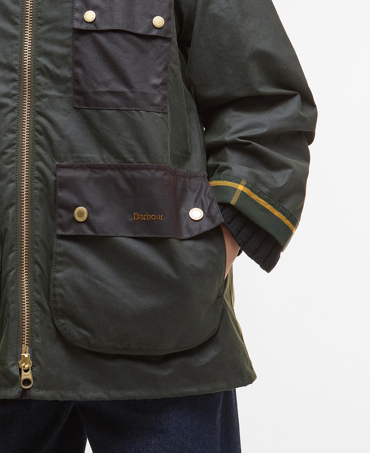 Luella Waxed Jacket - Fern/Ancient Tartan