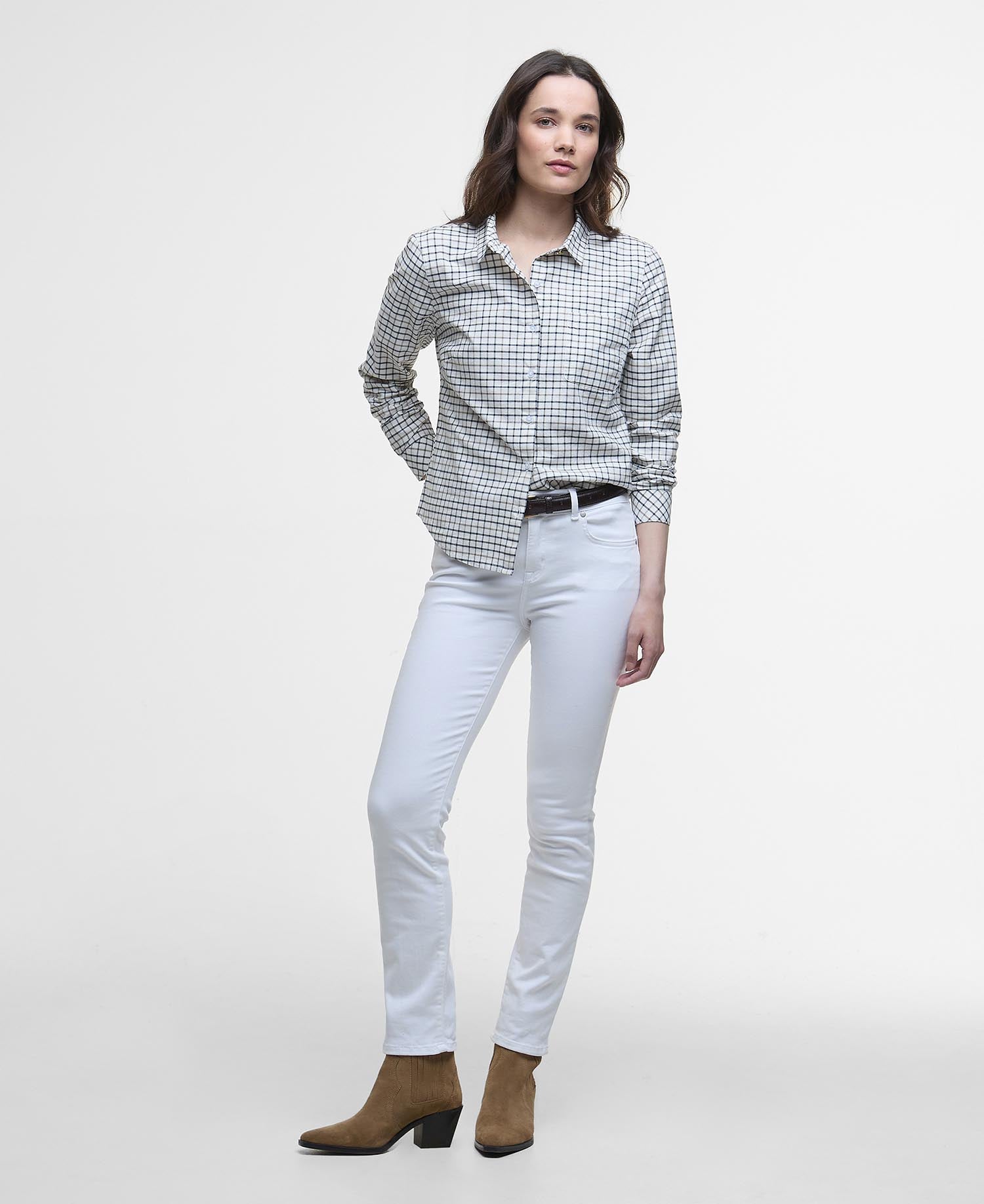 Woodside Tailored Long-Sleeved Shirt - Navy Check