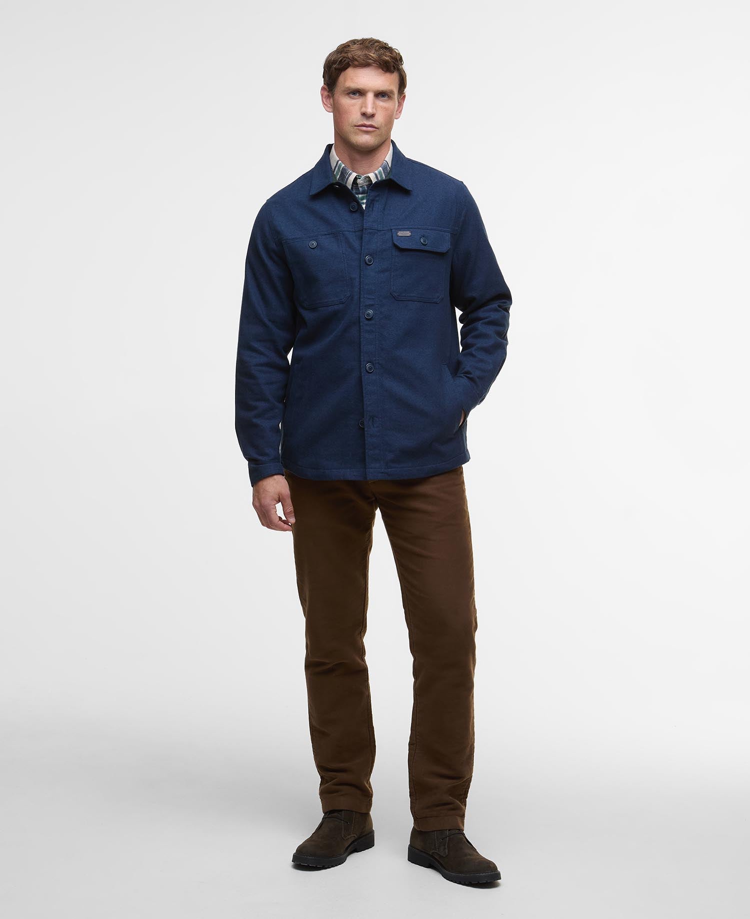 Giles Twill Overshirt - Navy