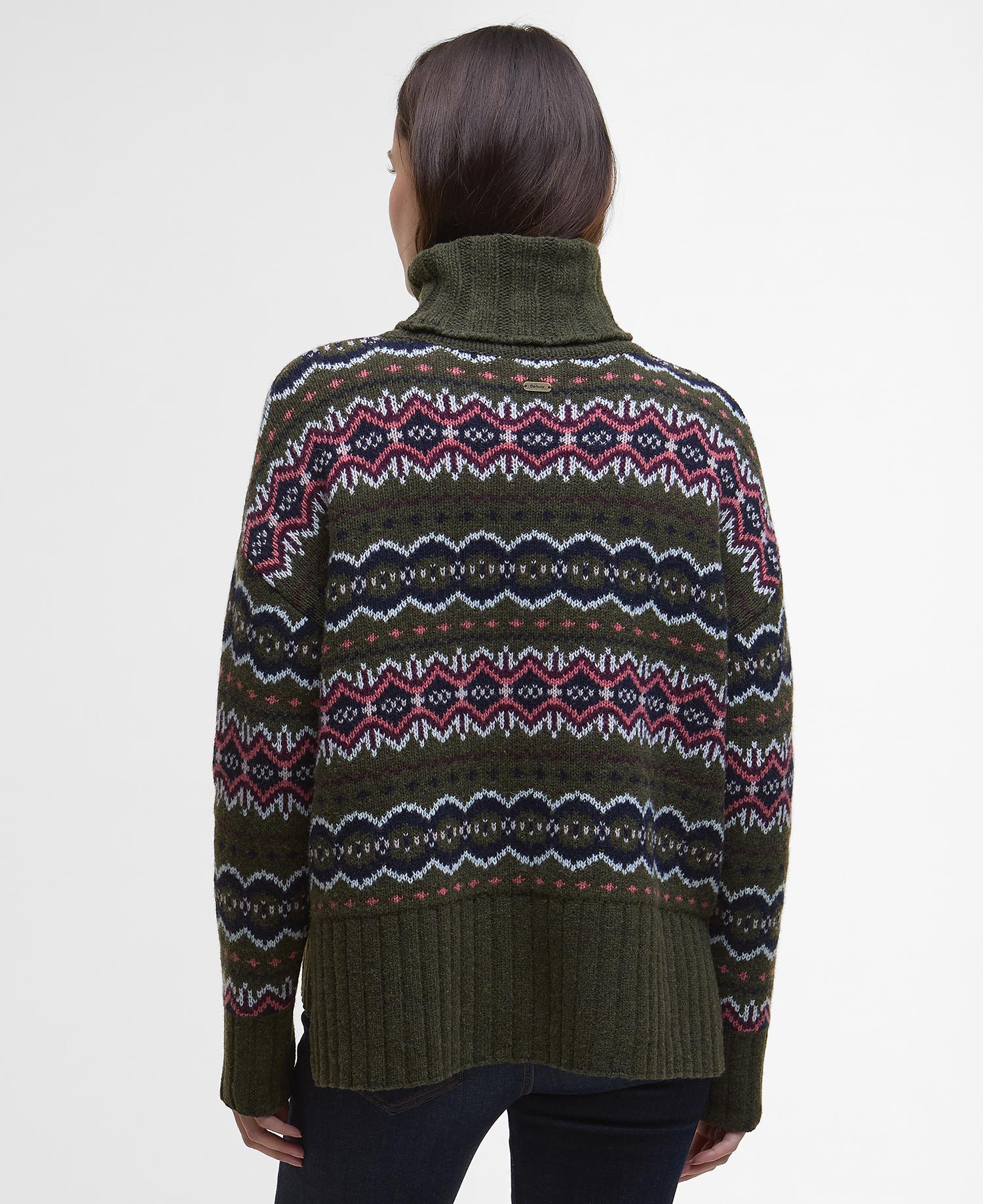 Helen Fair isle Roll-Neck Jumper - Olive Multi