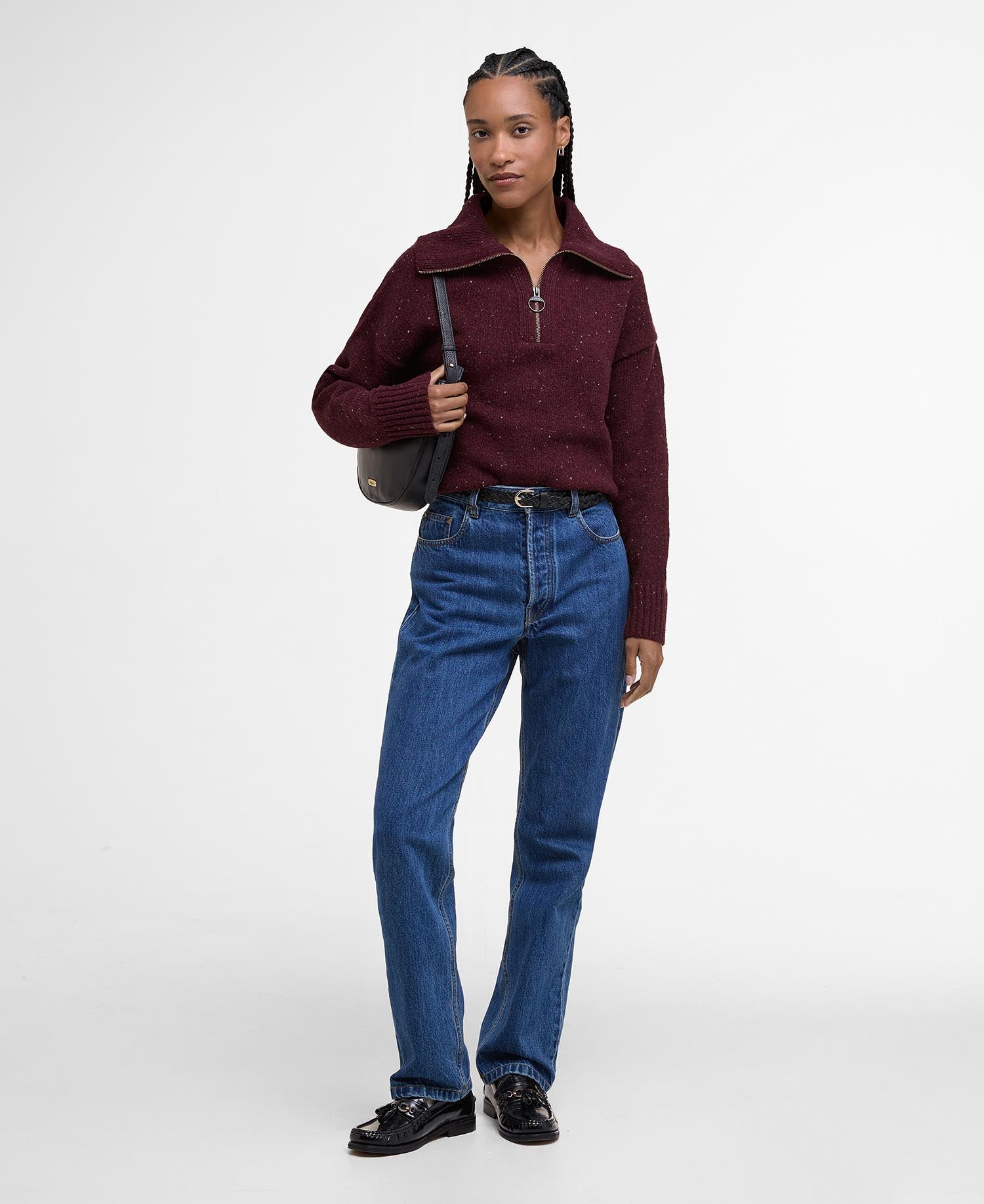 Lavensdale Half-Zip Jumper - Black Cherry