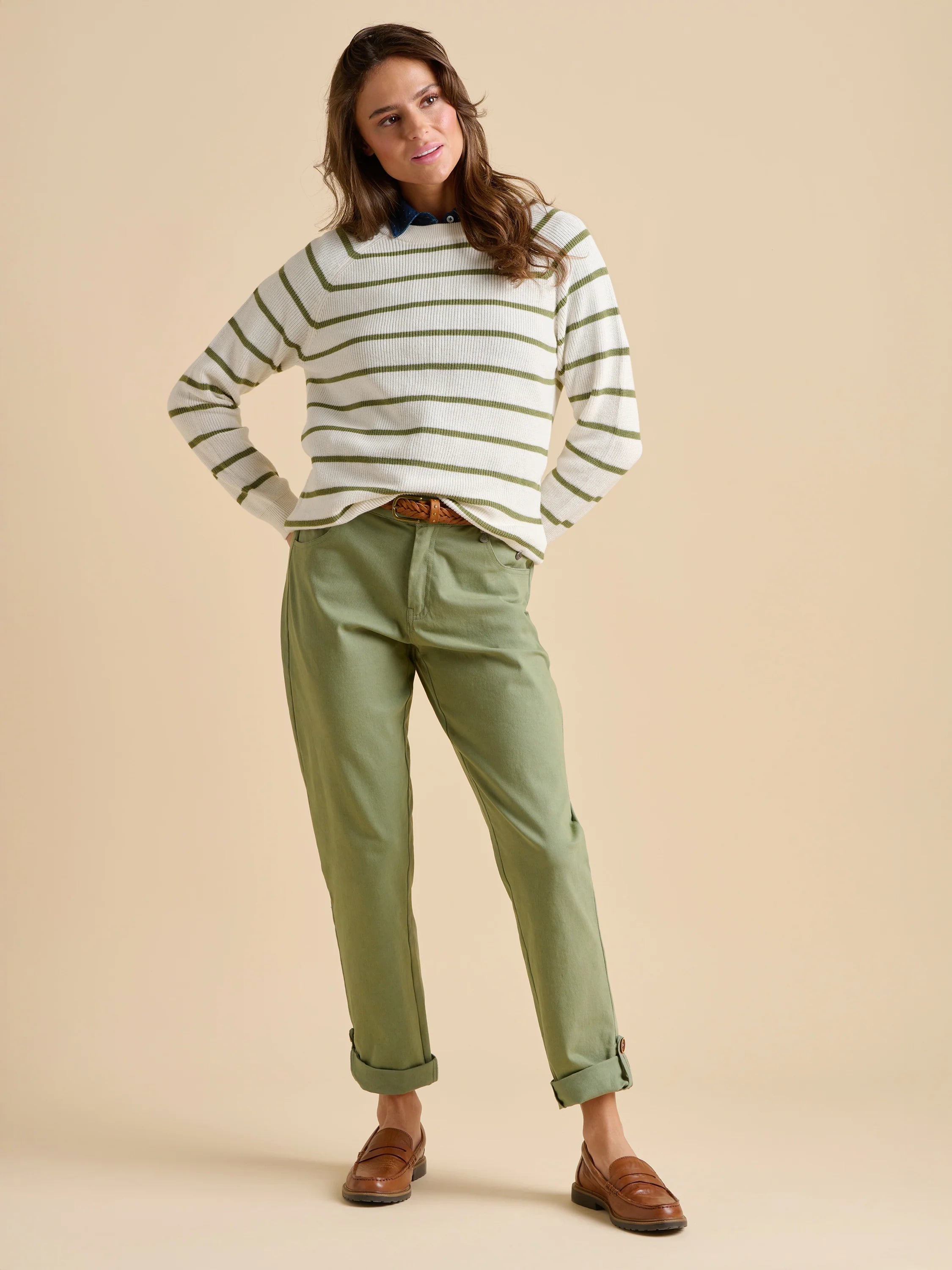 Stripe Crew Neck Knitted Jumper