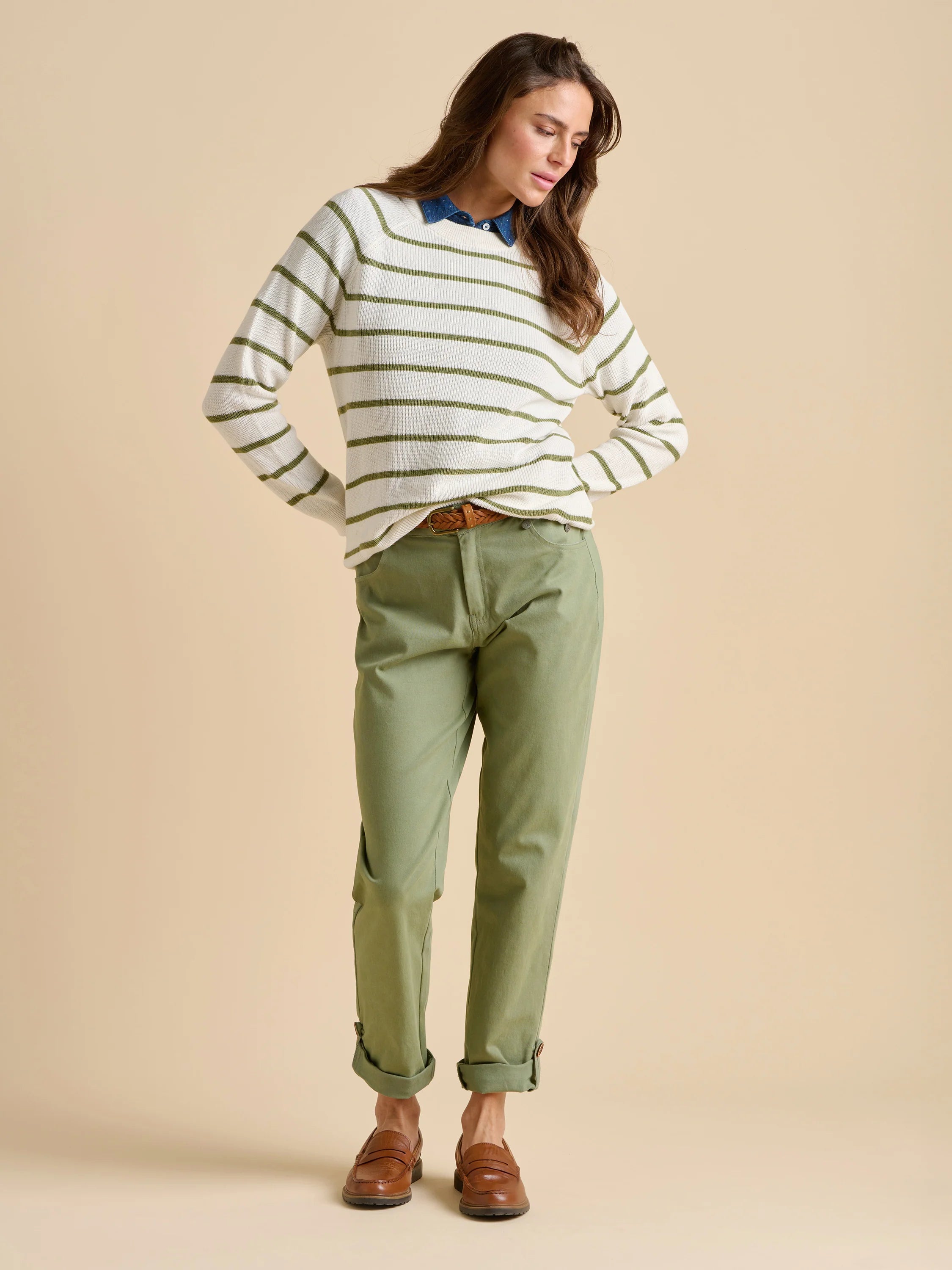 Stripe Crew Neck Knitted Jumper