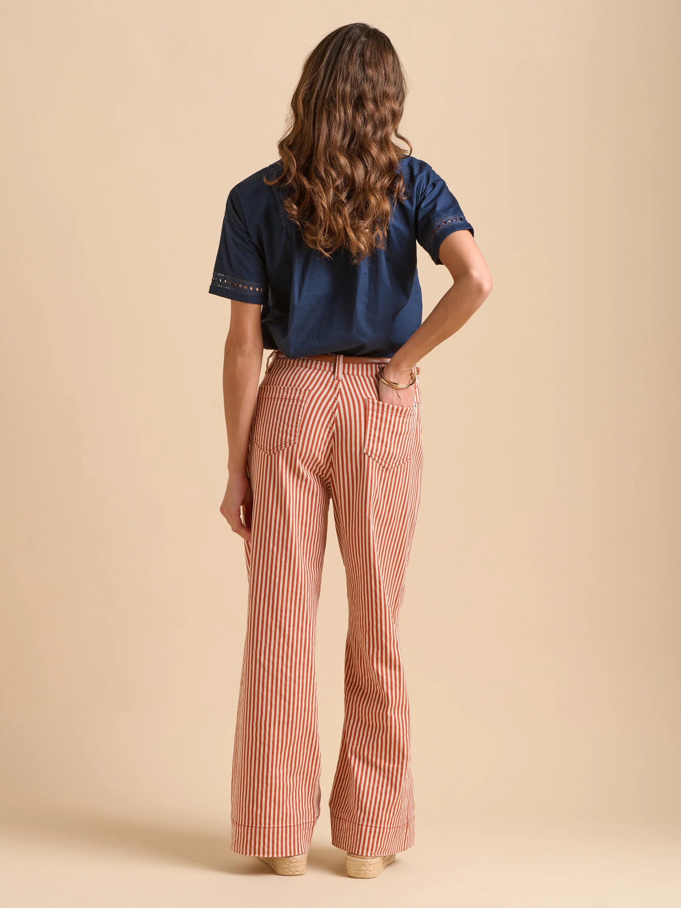 Stripe Straight Leg Jeans