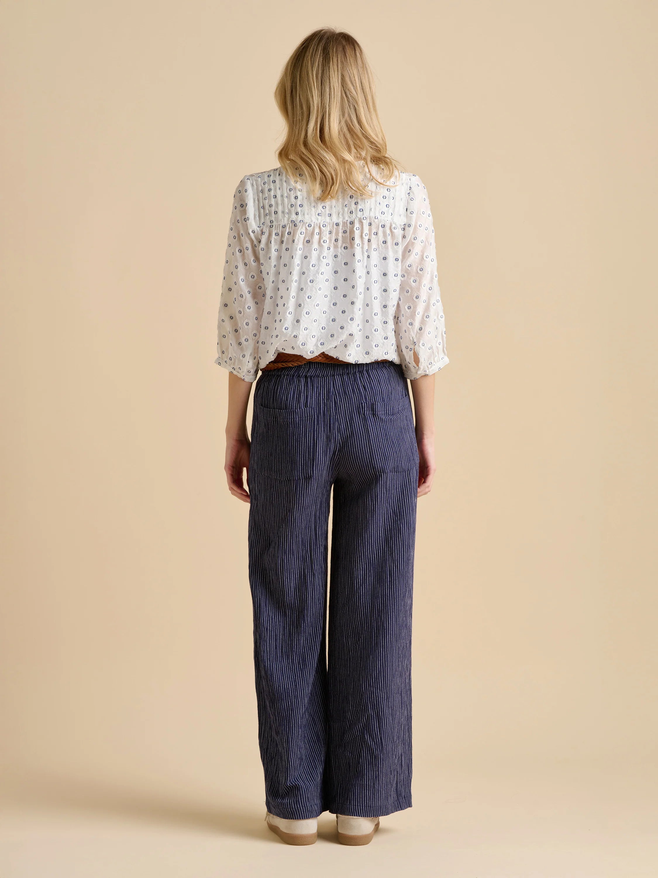 Wide Leg Stripe Trouser