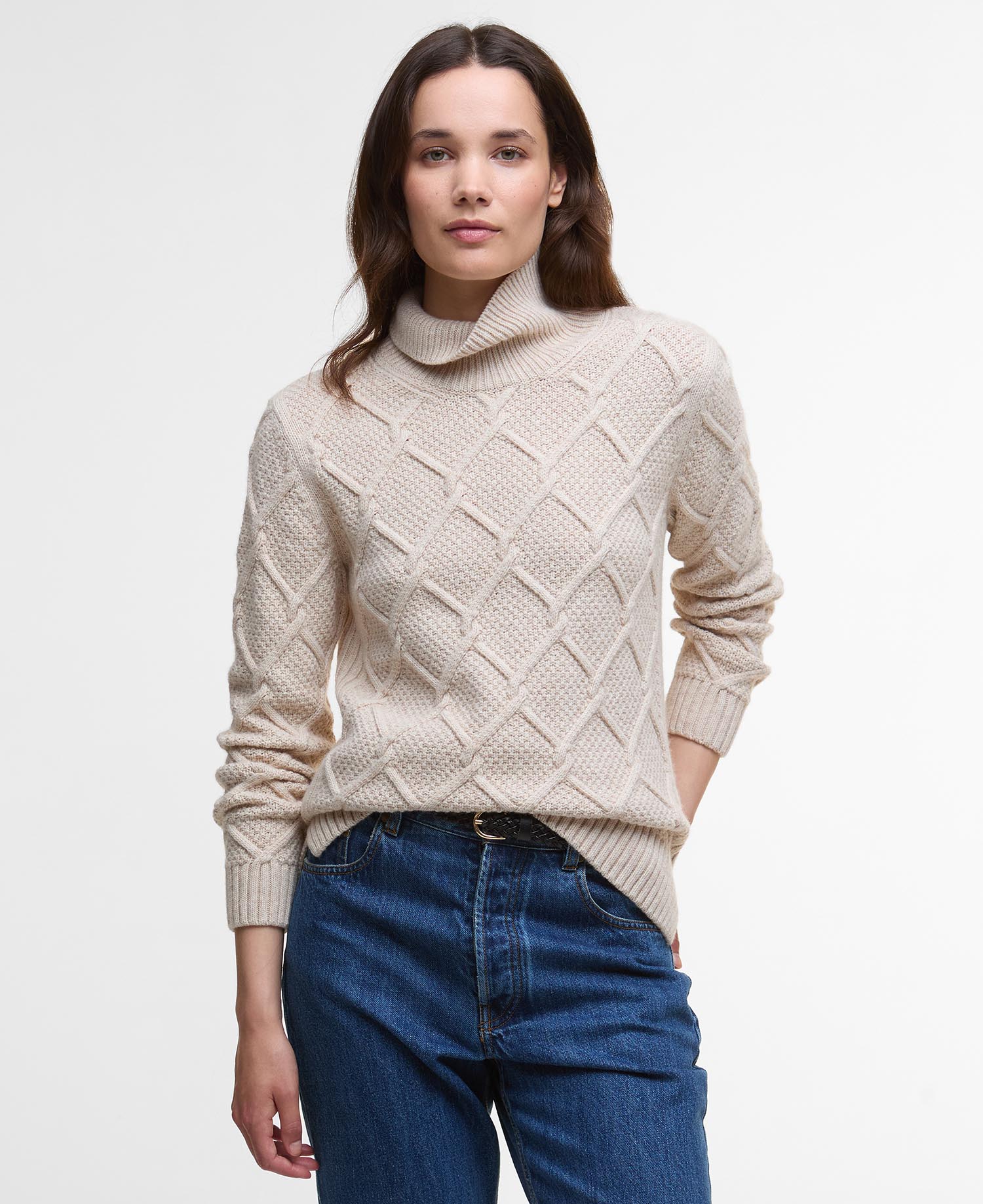 Burne Roll Neck Jumper - Oatmeal