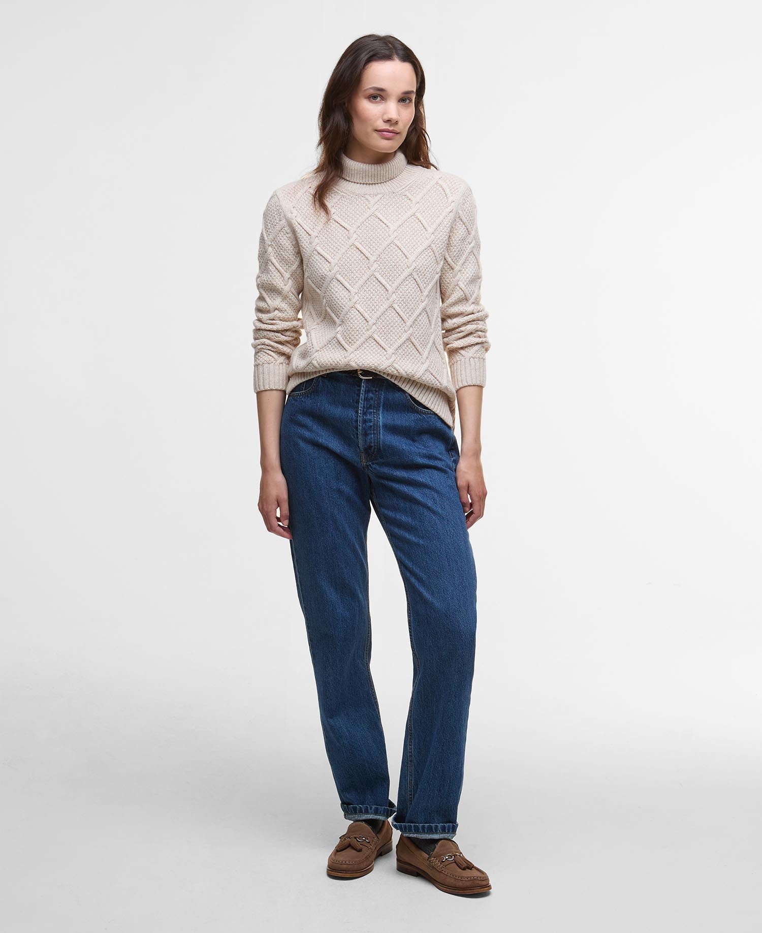 Burne Roll Neck Jumper - Oatmeal