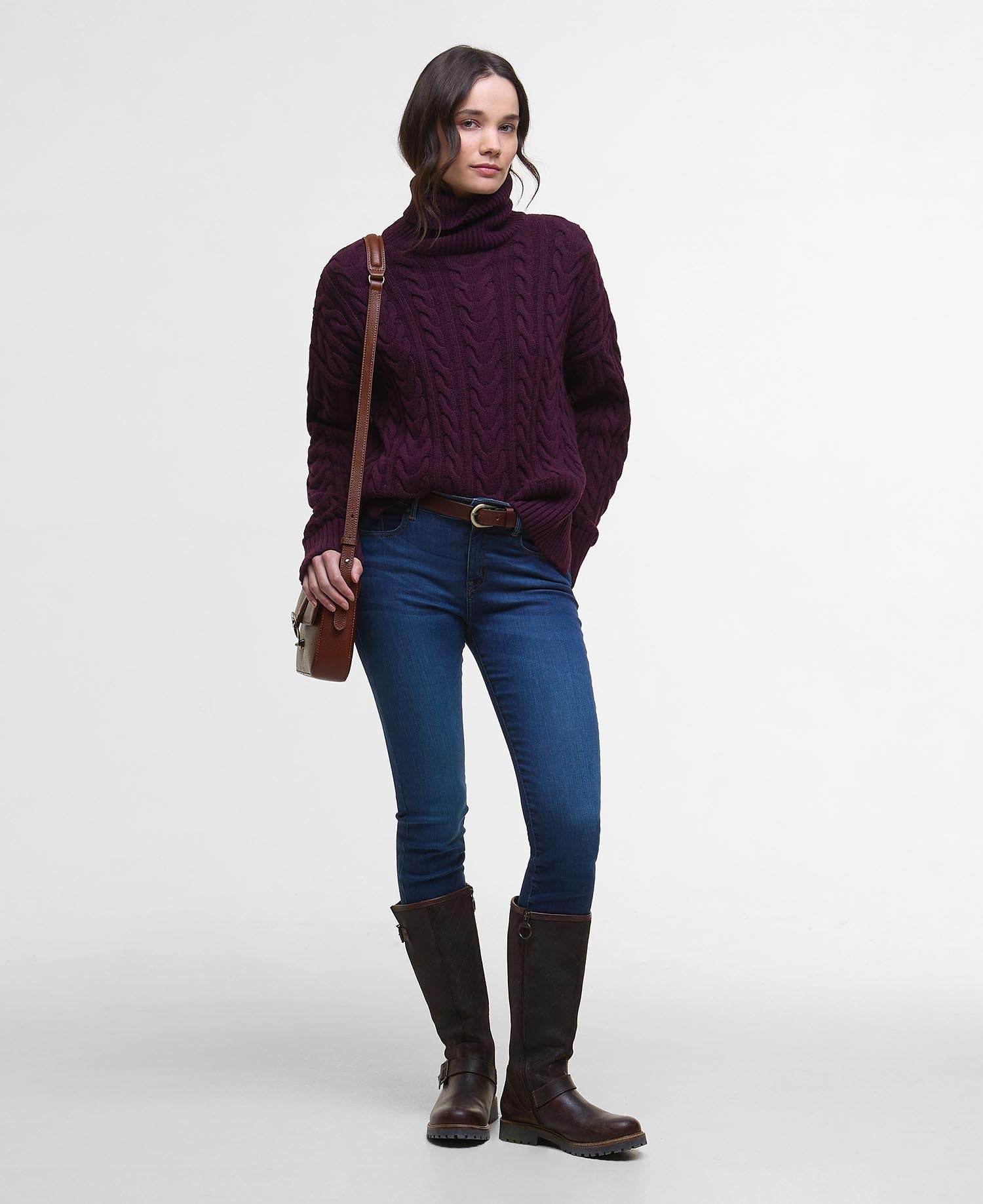 Embleton Rollneck Jumper - Black Cherry