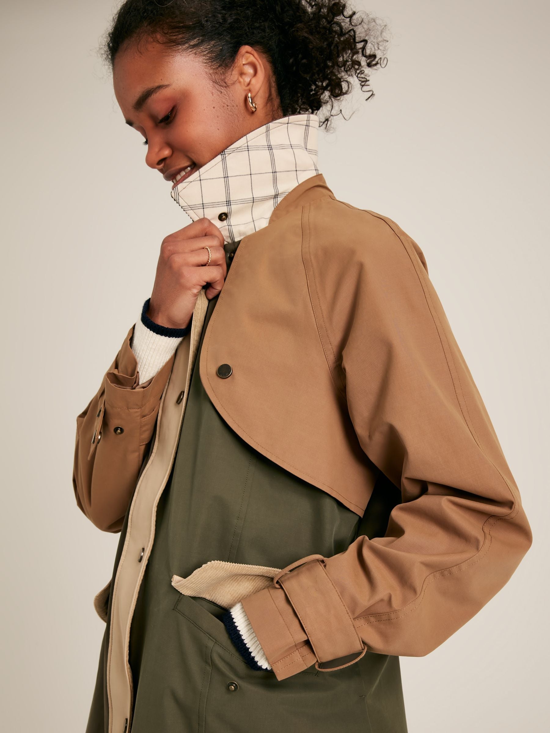 Kennington Brown & Khaki Waterproof Trench Coat