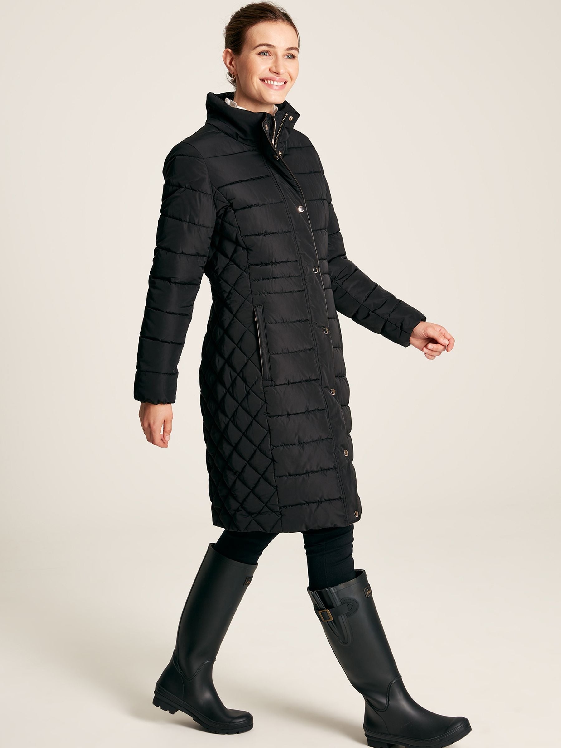 Charlington Showerproof Longline Padded Coat - Black