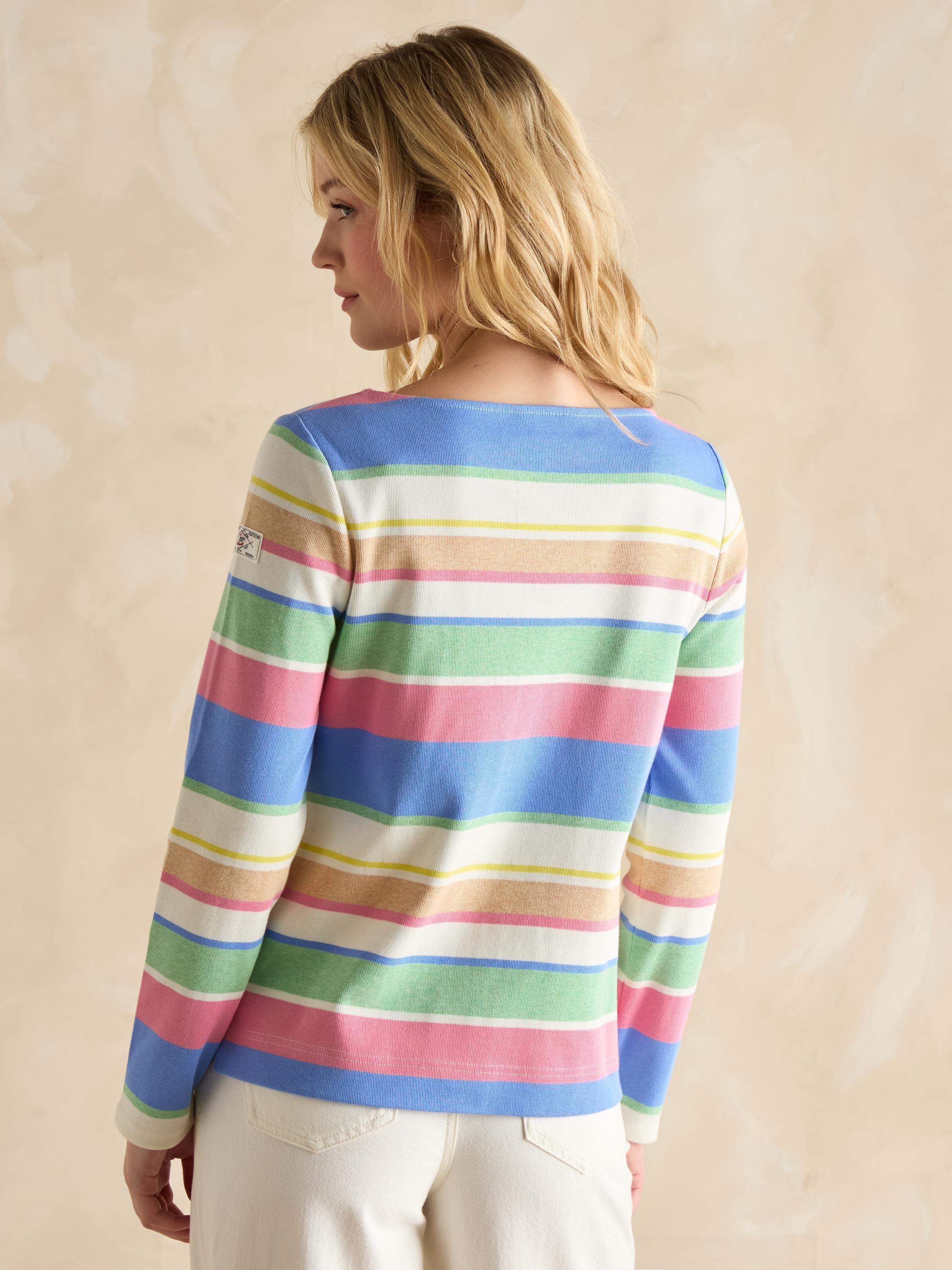 Harbour Boat Neck Printed Top Multi