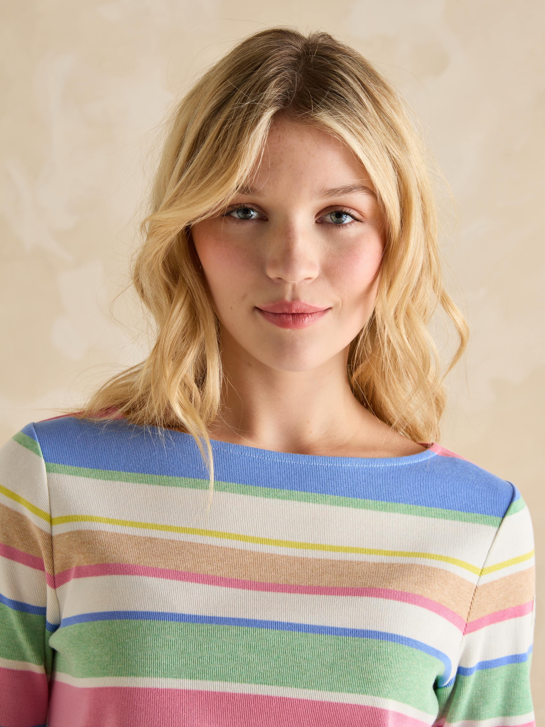 Harbour Boat Neck Printed Top Multi