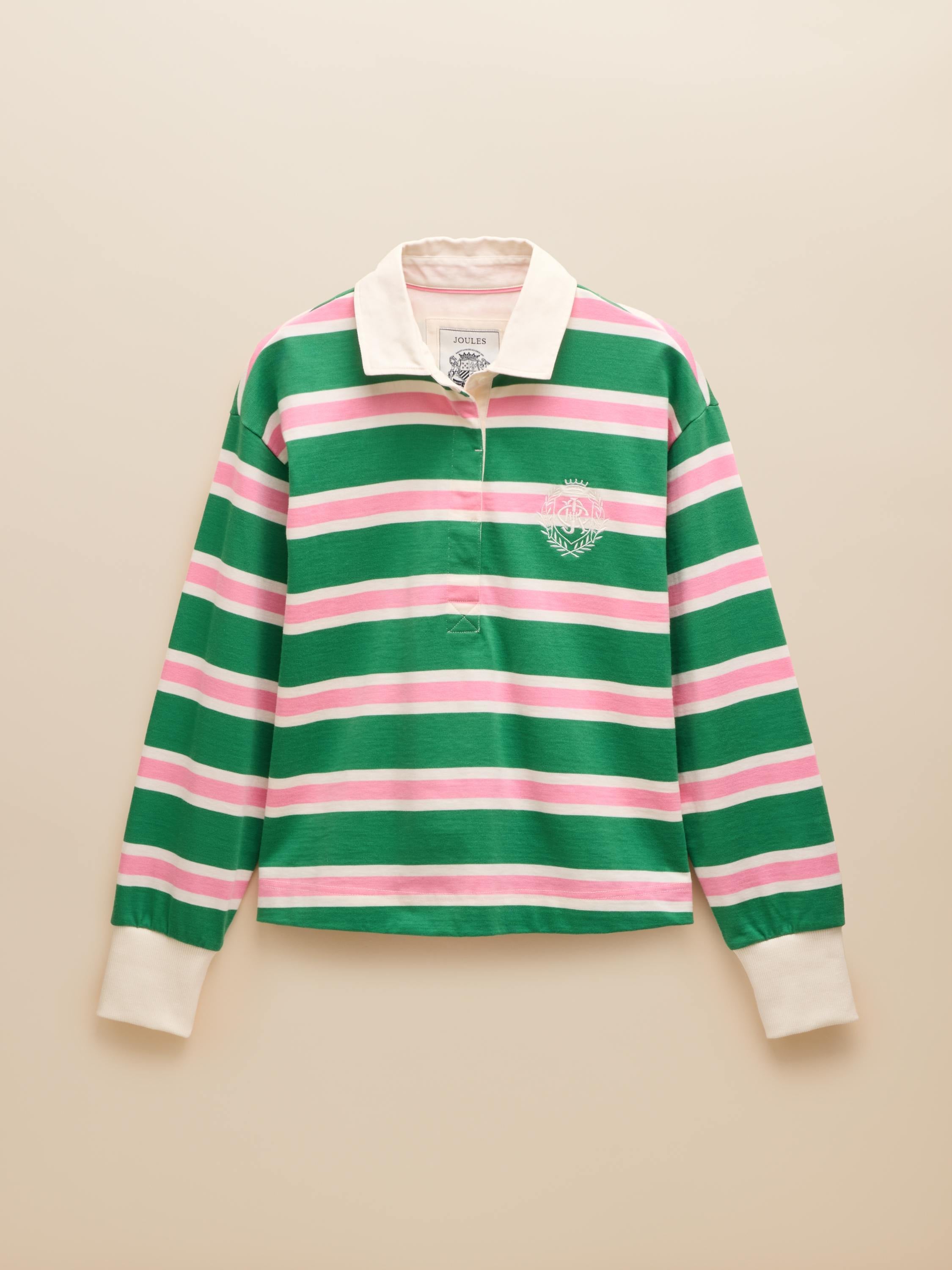 Lara Green/White Boxy Fit Rugby Shirt