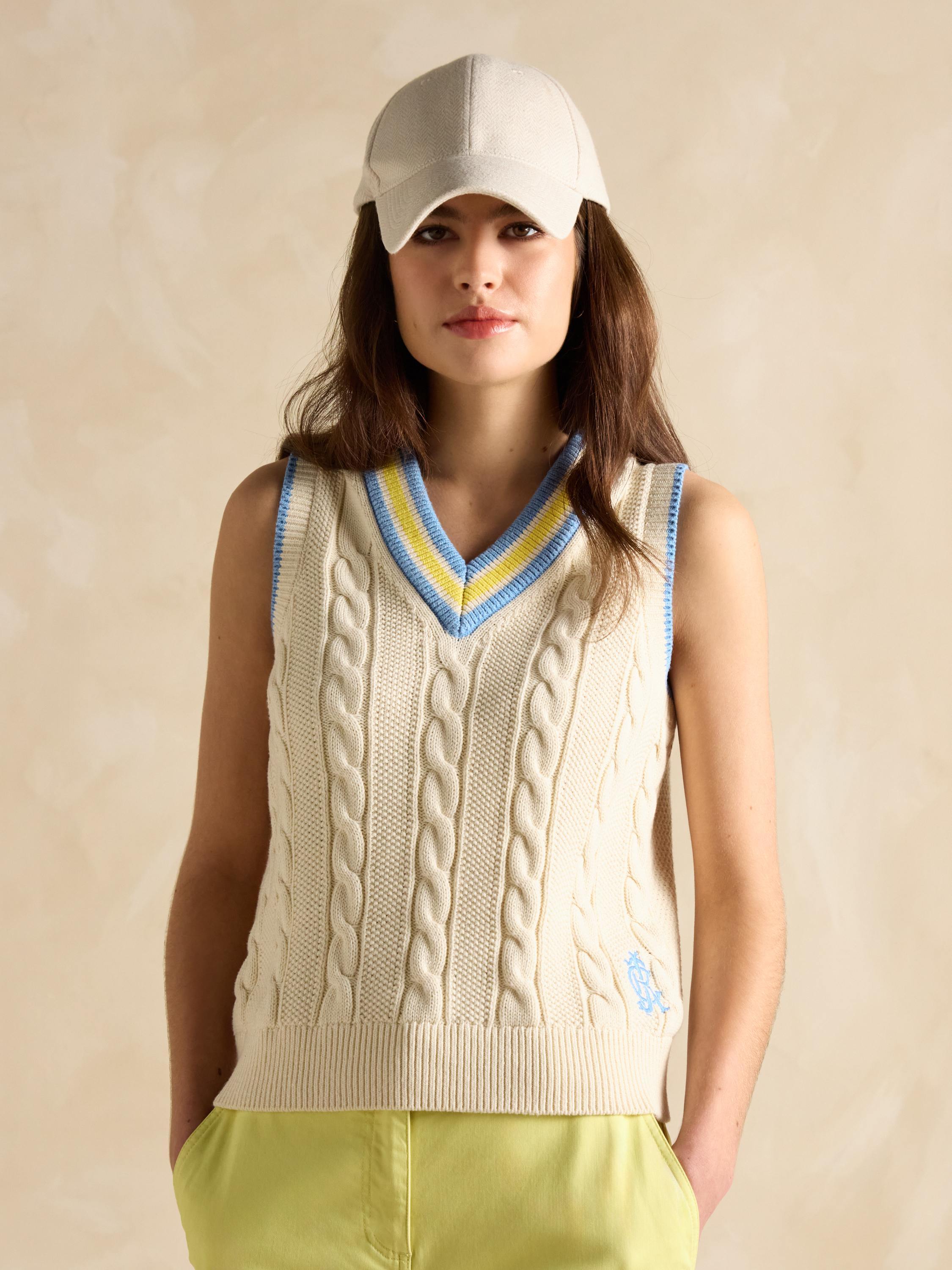 Deuce Cream Cable Knit Vest