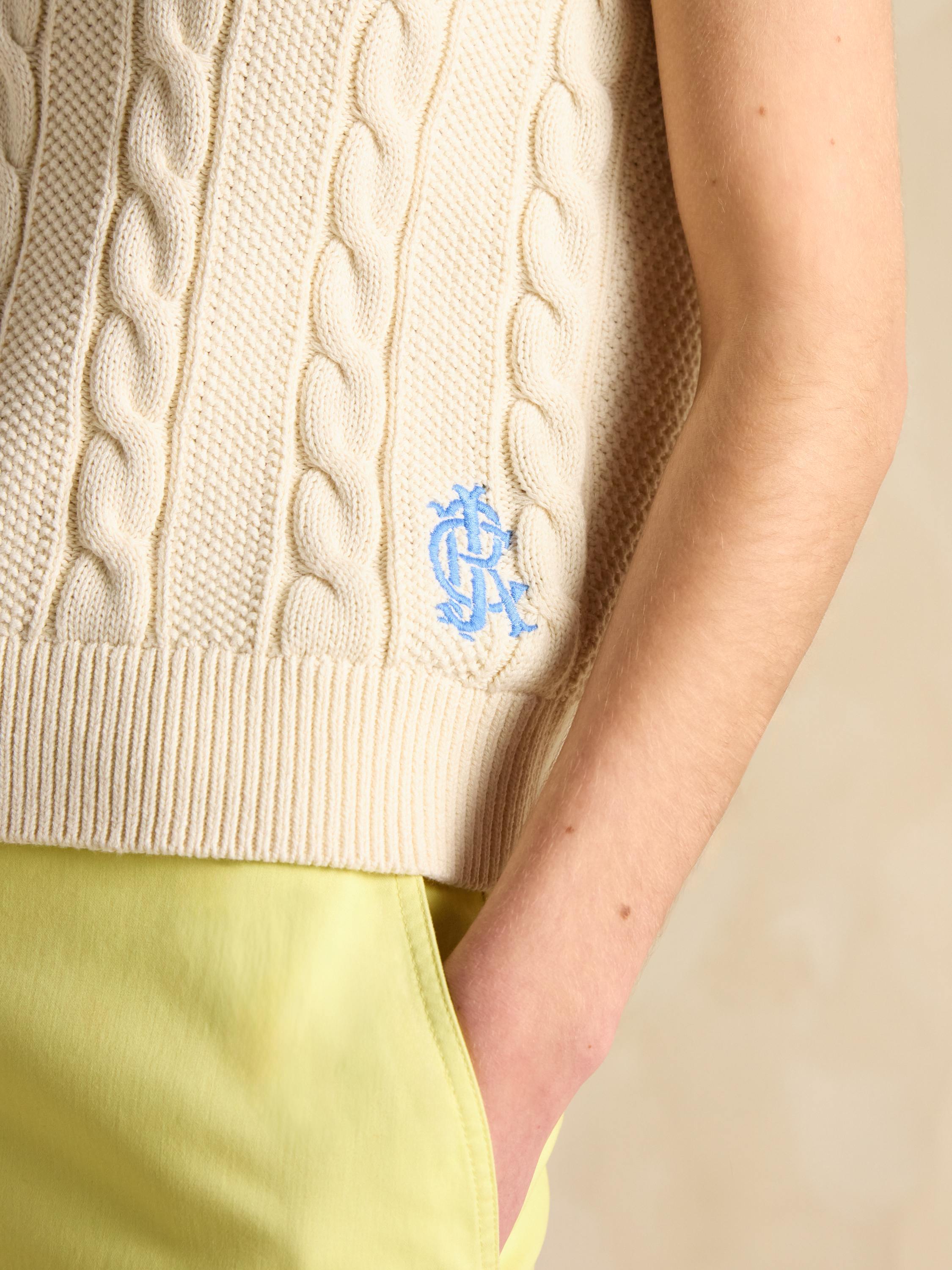 Deuce Cream Cable Knit Vest