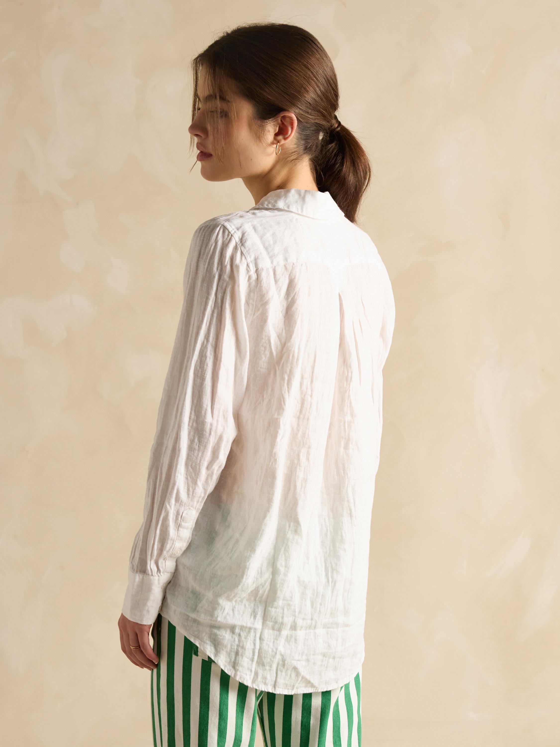 Selene White 100% Linen Shirt -