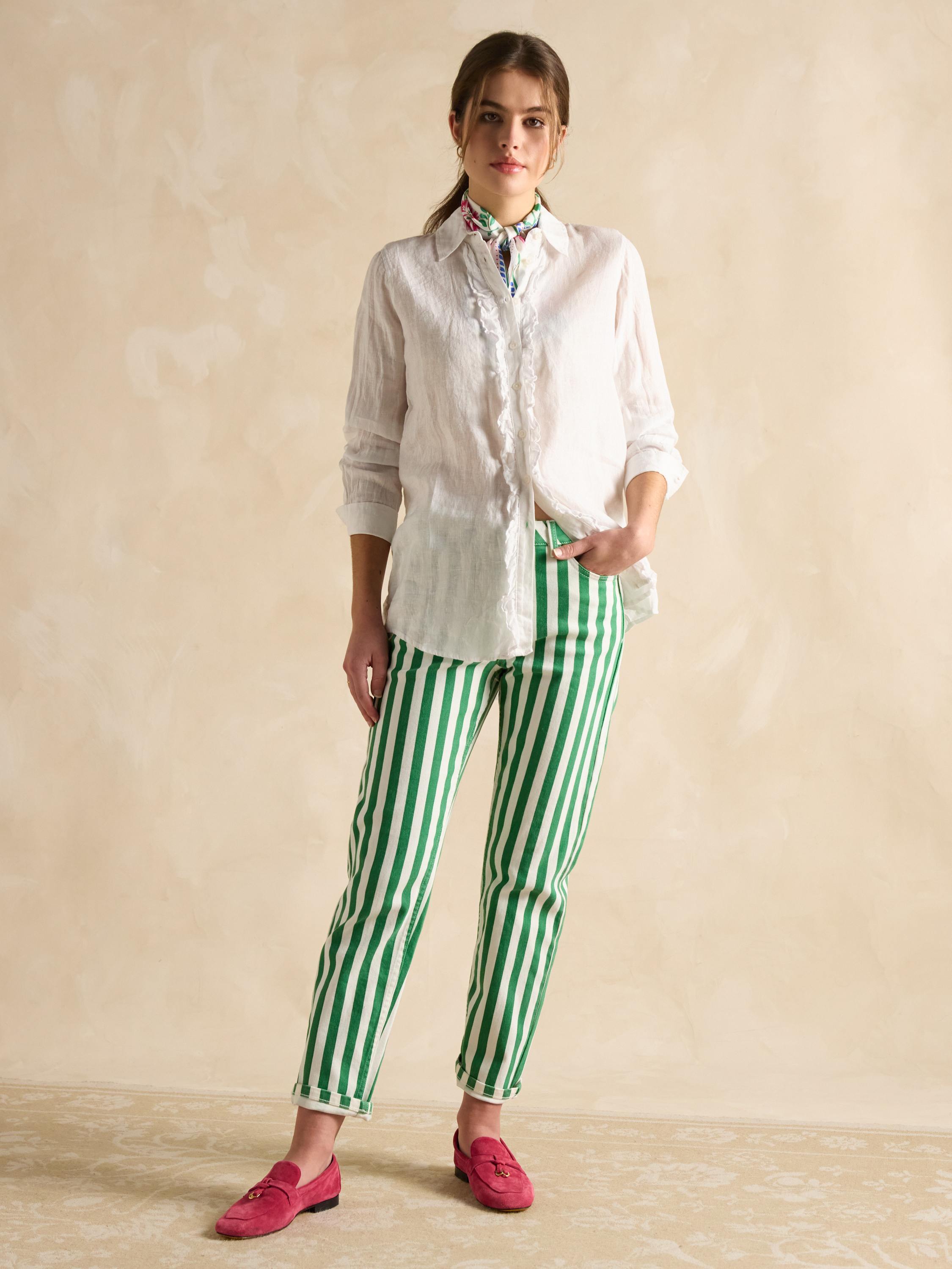 Selene White 100% Linen Shirt -