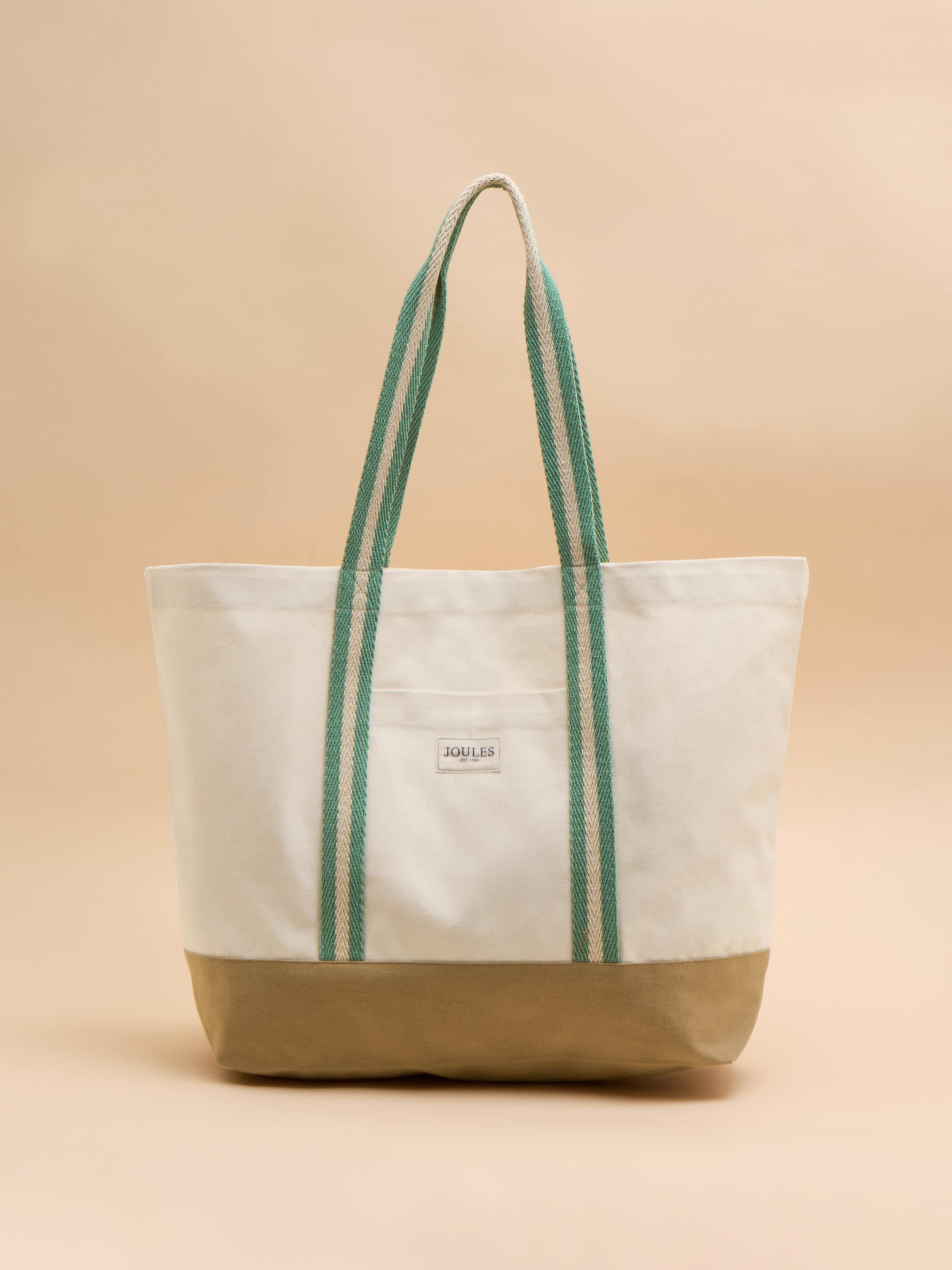 Promenade Neutral Canvas Beach Bag