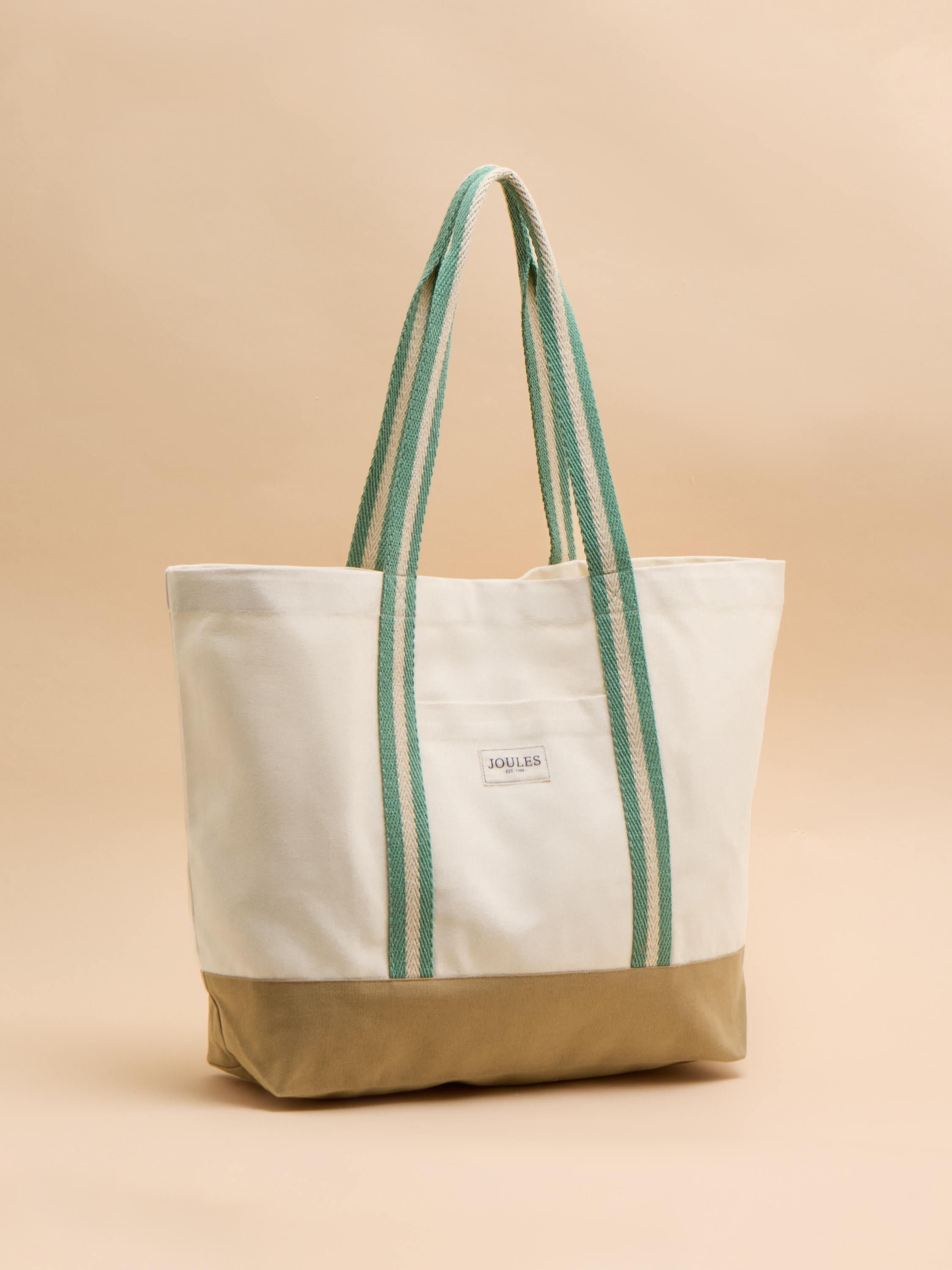 Promenade Neutral Canvas Beach Bag