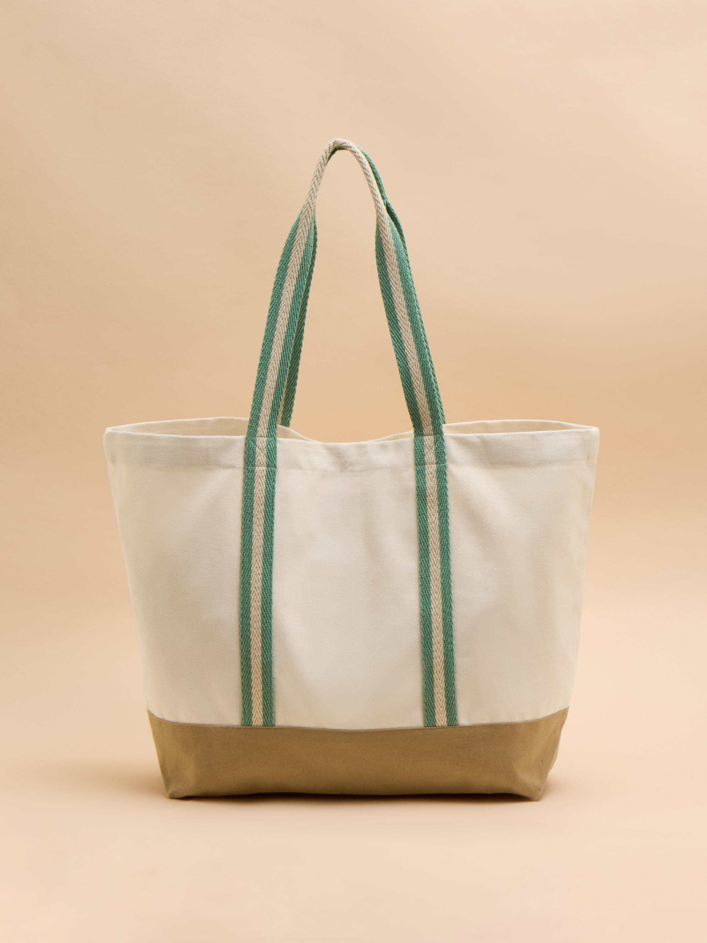 Promenade Neutral Canvas Beach Bag