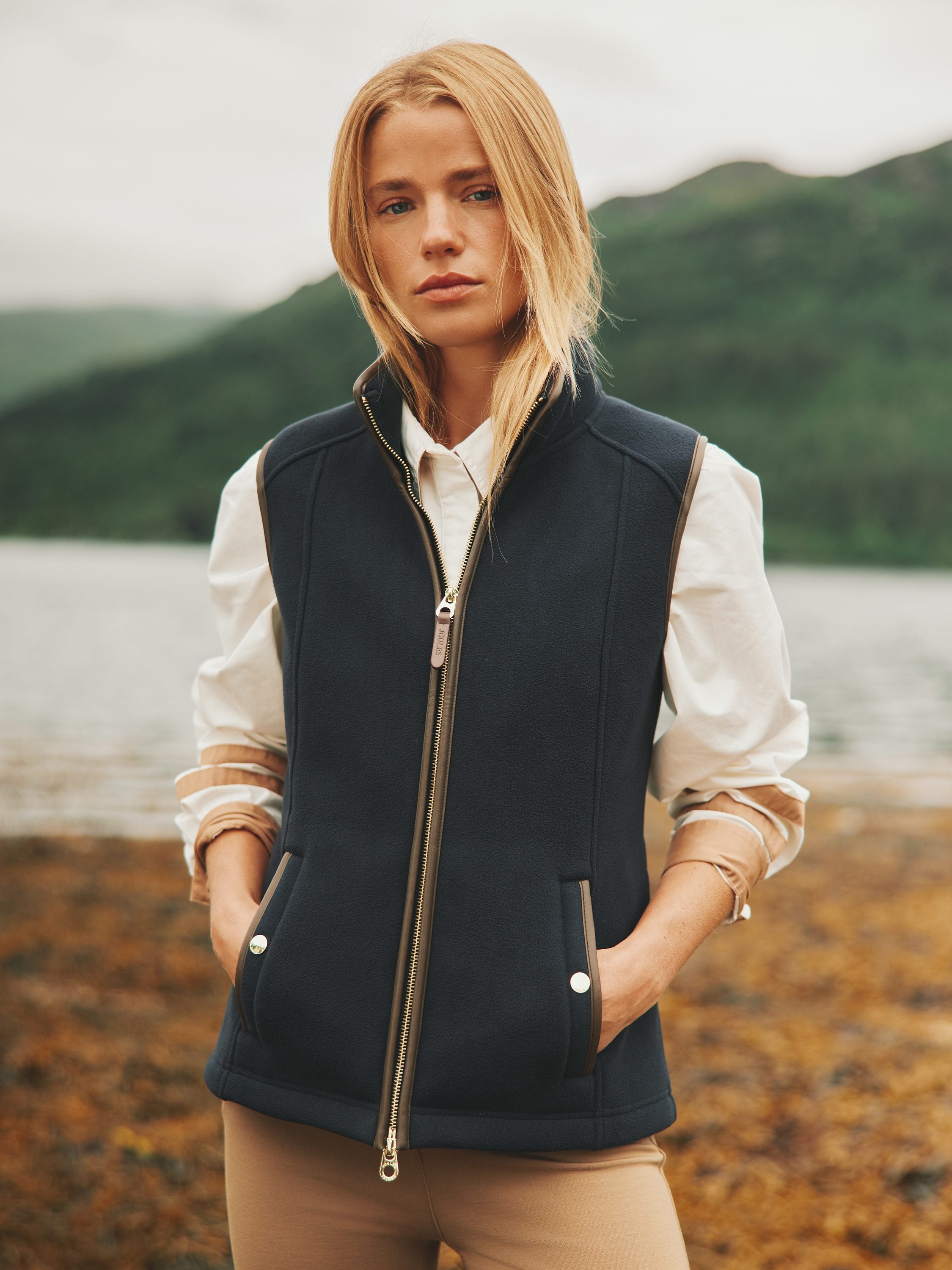 Heritage Navy Fleece Gilet