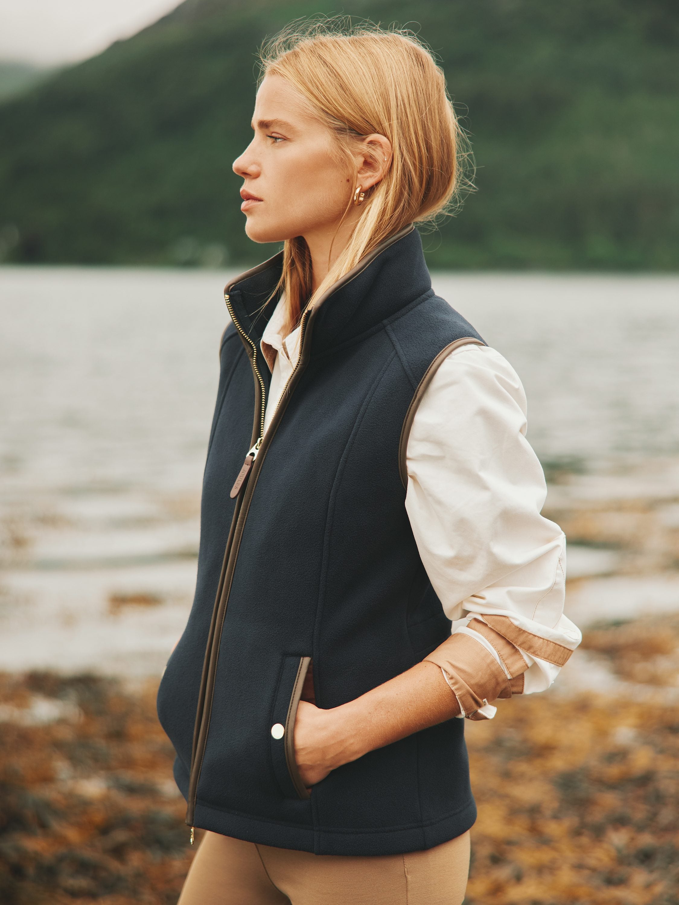Heritage Navy Fleece Gilet