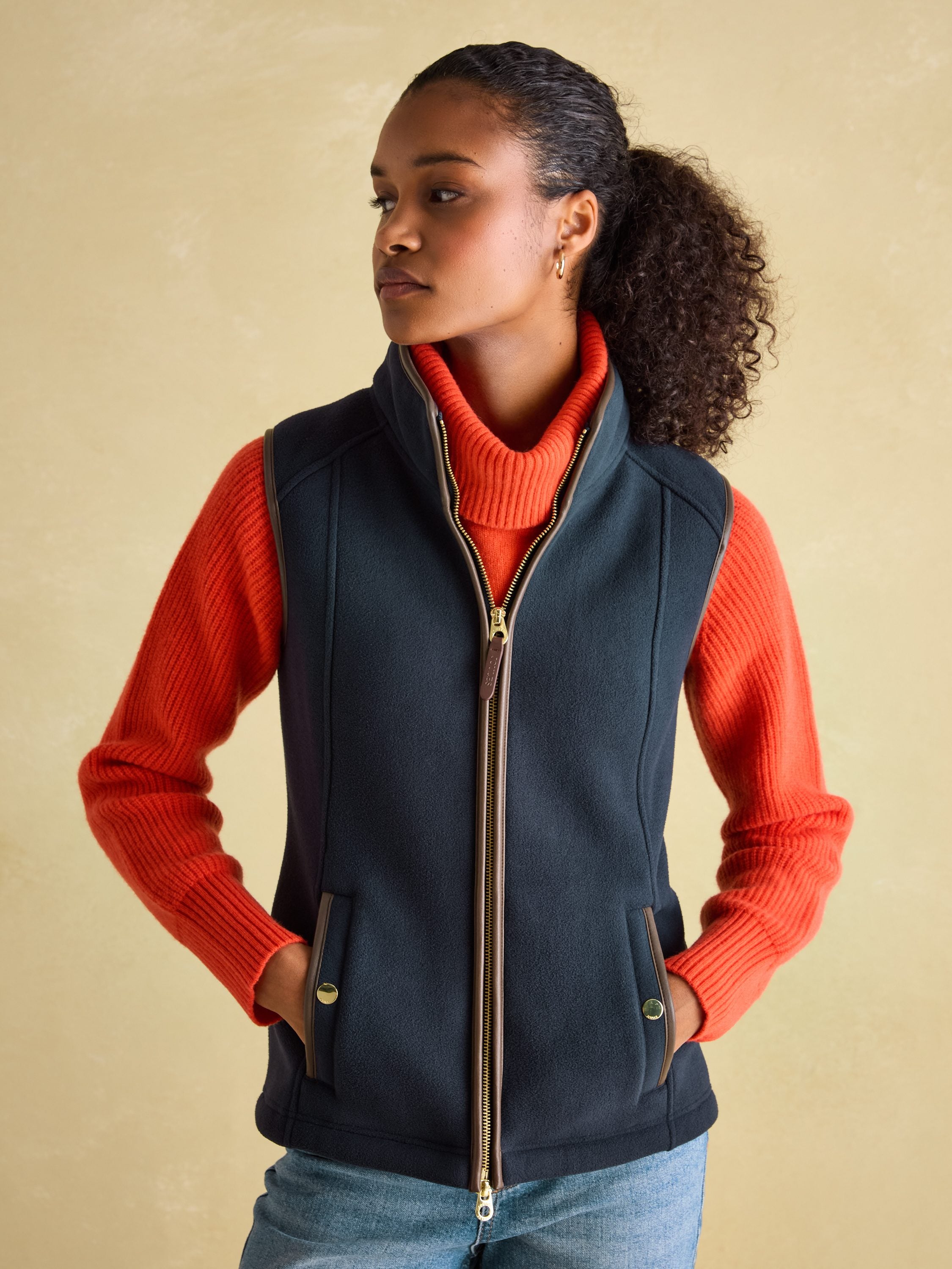 Heritage Navy Fleece Gilet