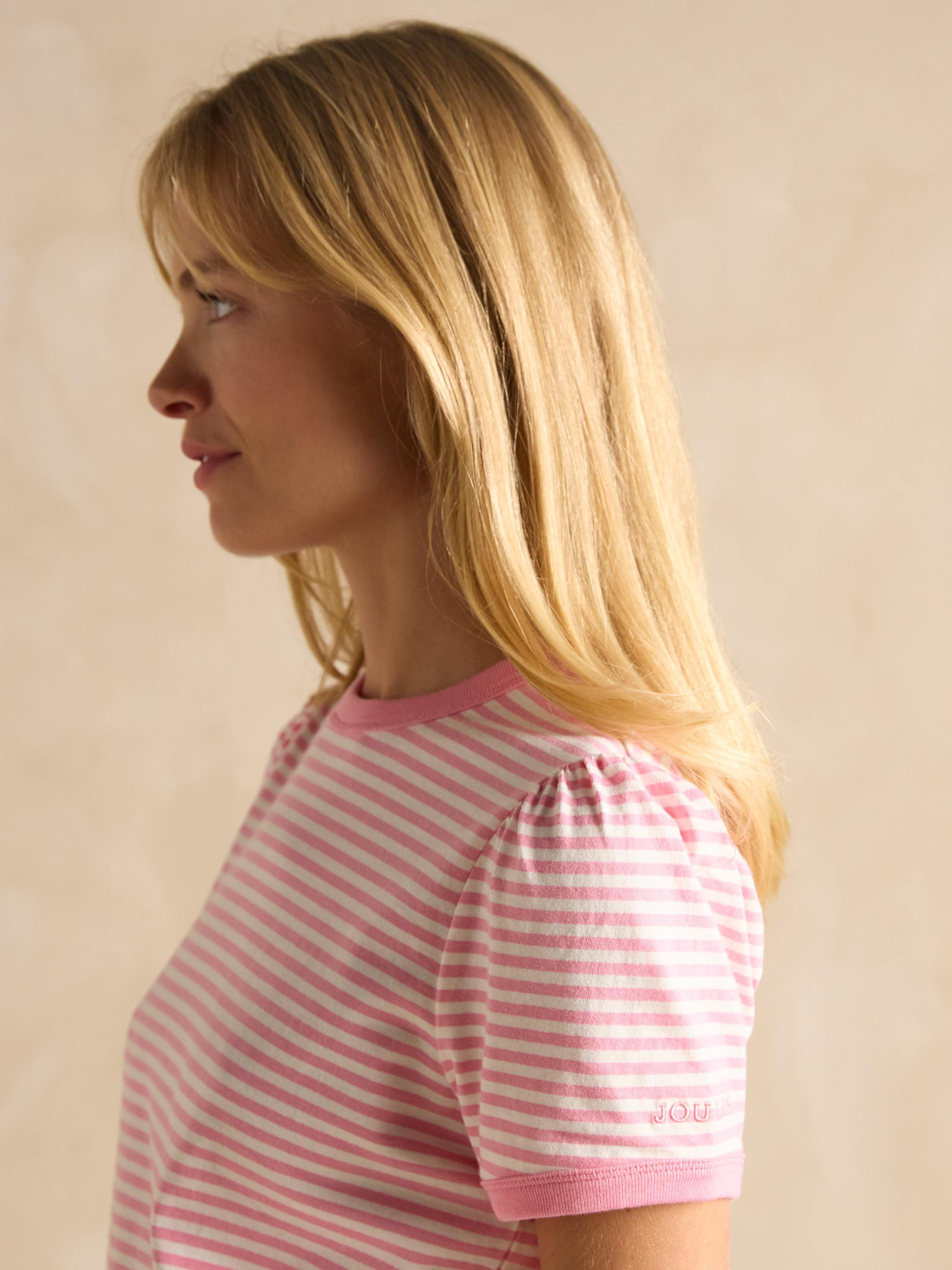 Erin Pink Short Sleeve Striped T-Shirt