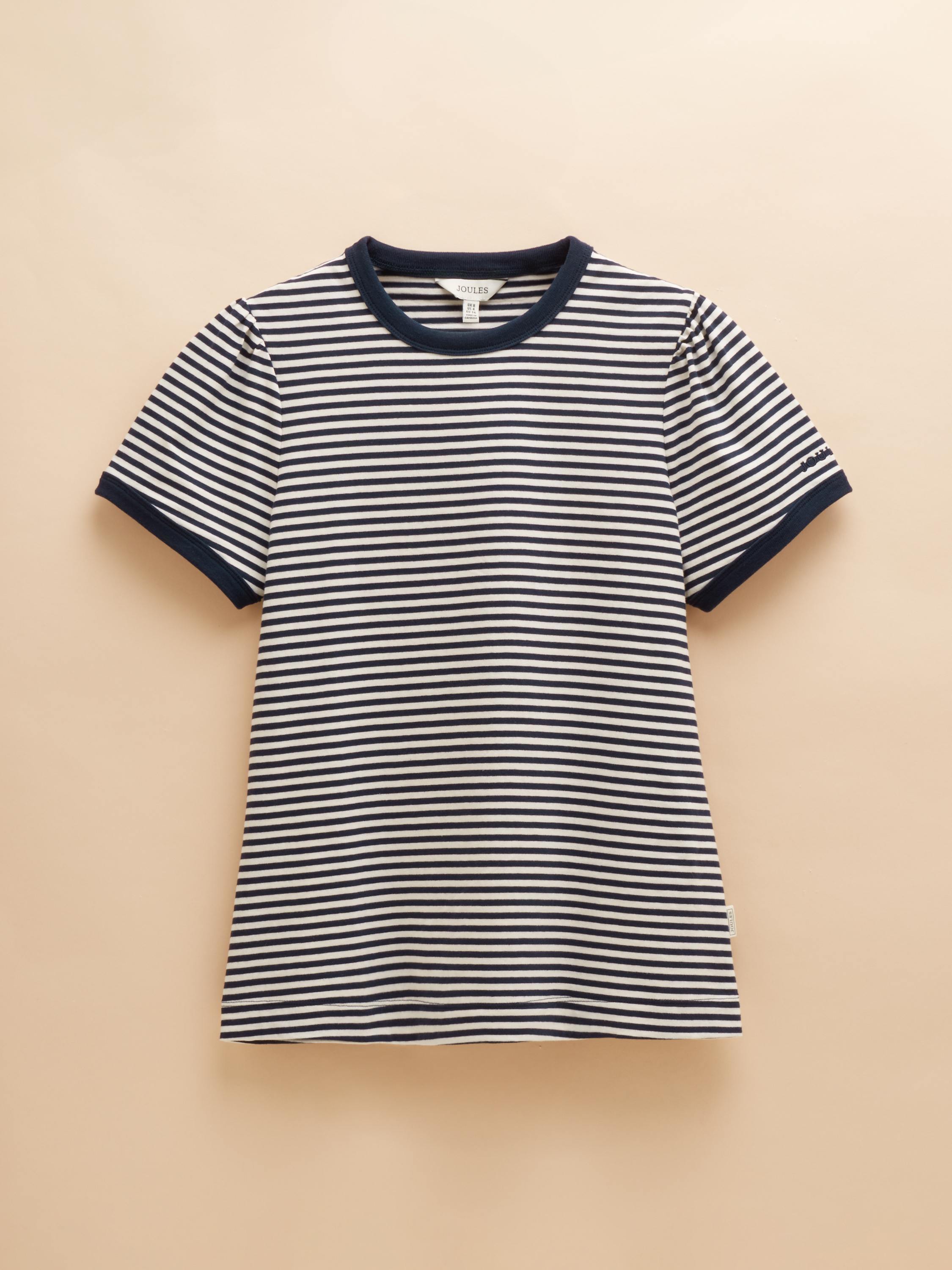 Erin Navy Short Sleeve Striped T-Shirt