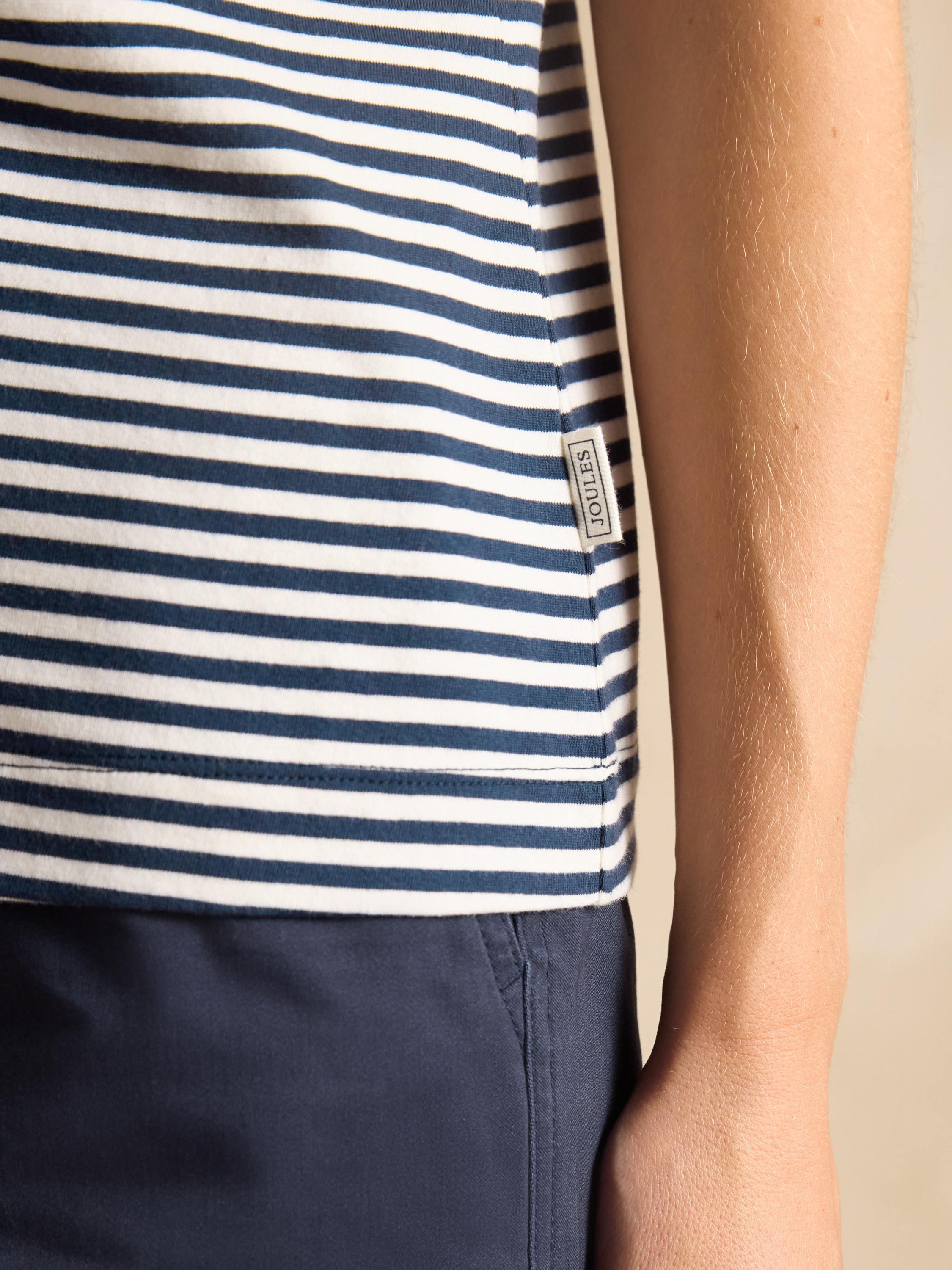 Erin Navy Short Sleeve Striped T-Shirt