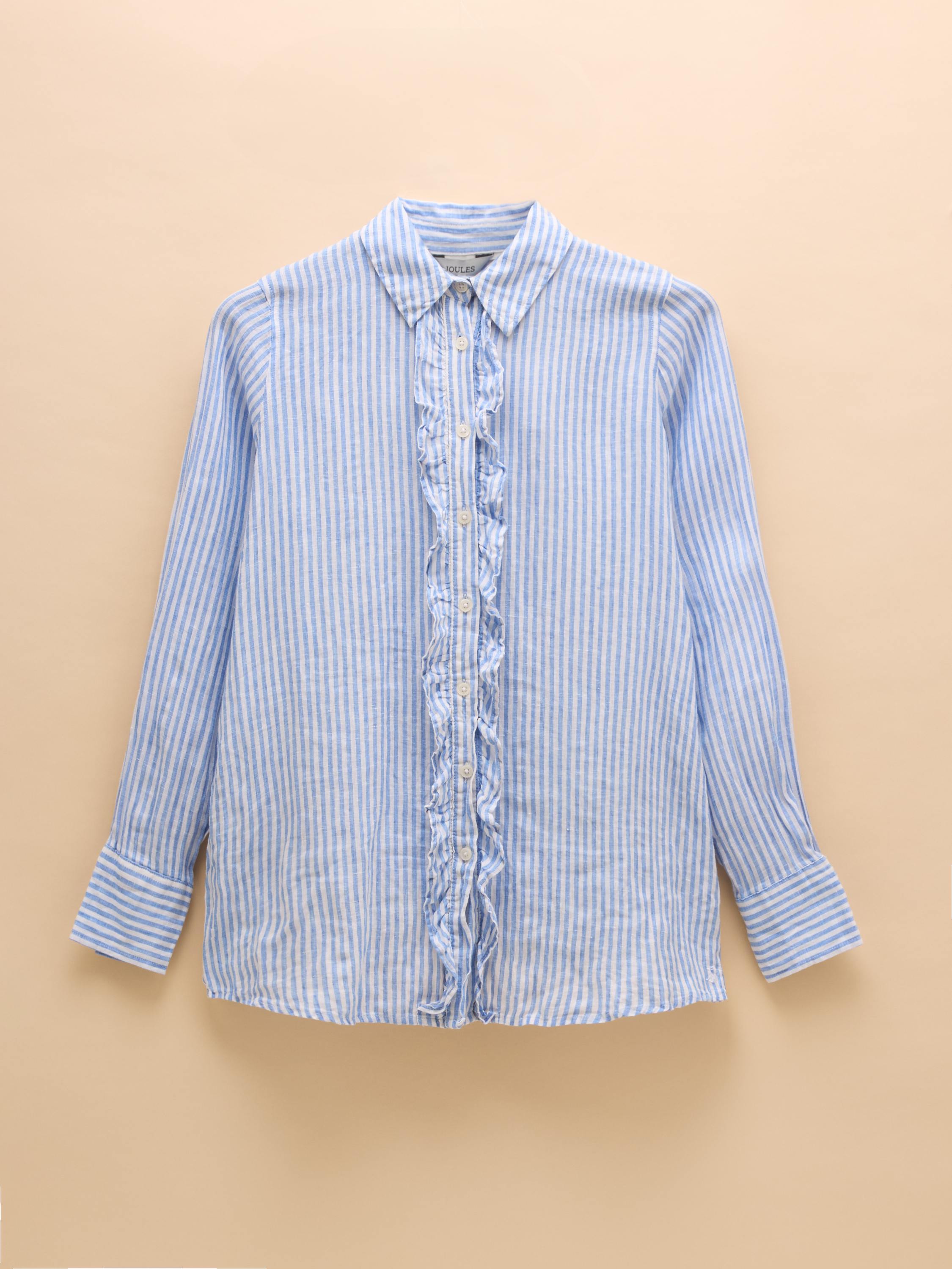 Selene Blue Stripe 100% Linen Shirt