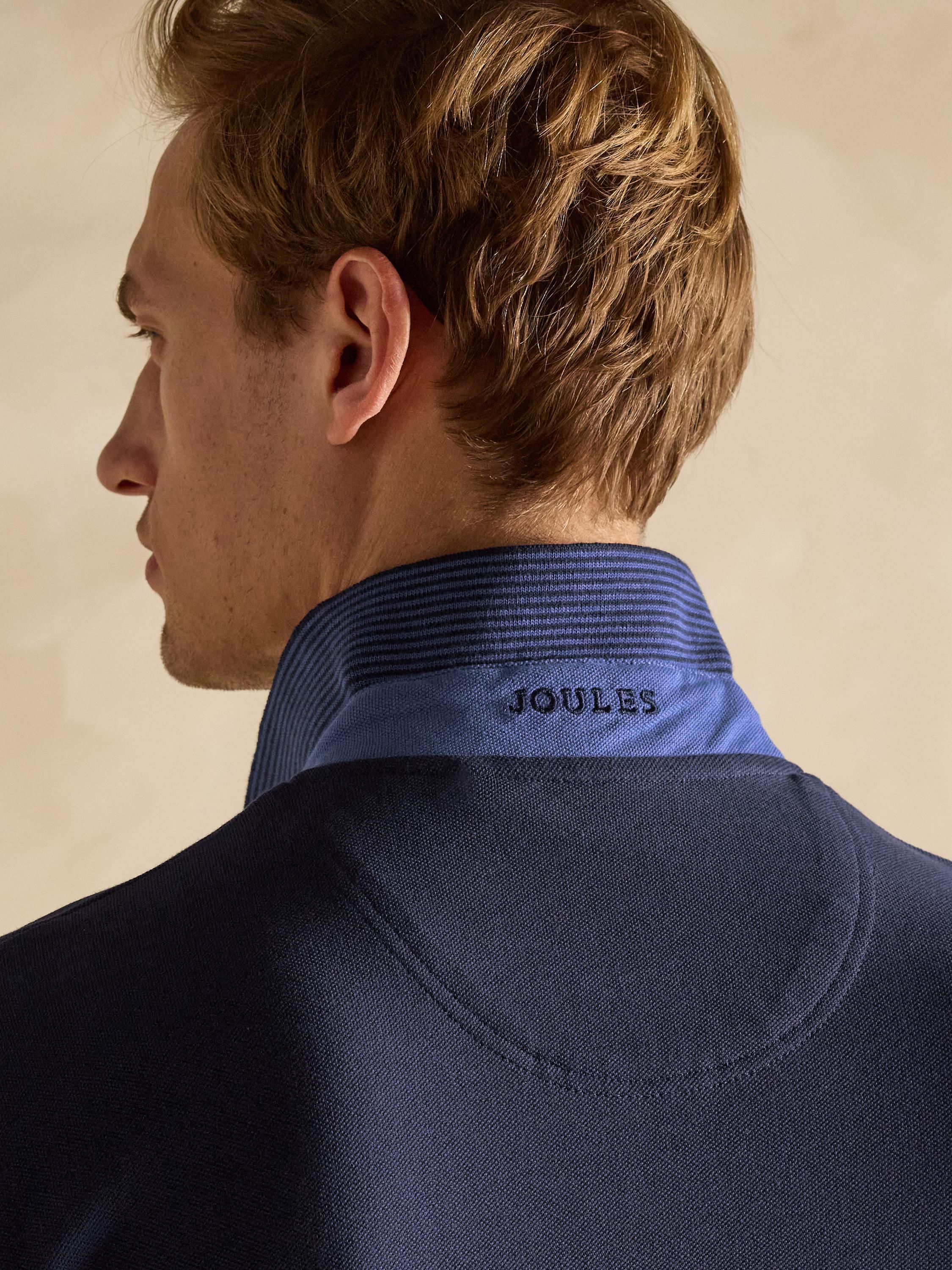 Woody Navy Cotton Pique Polo Shirt