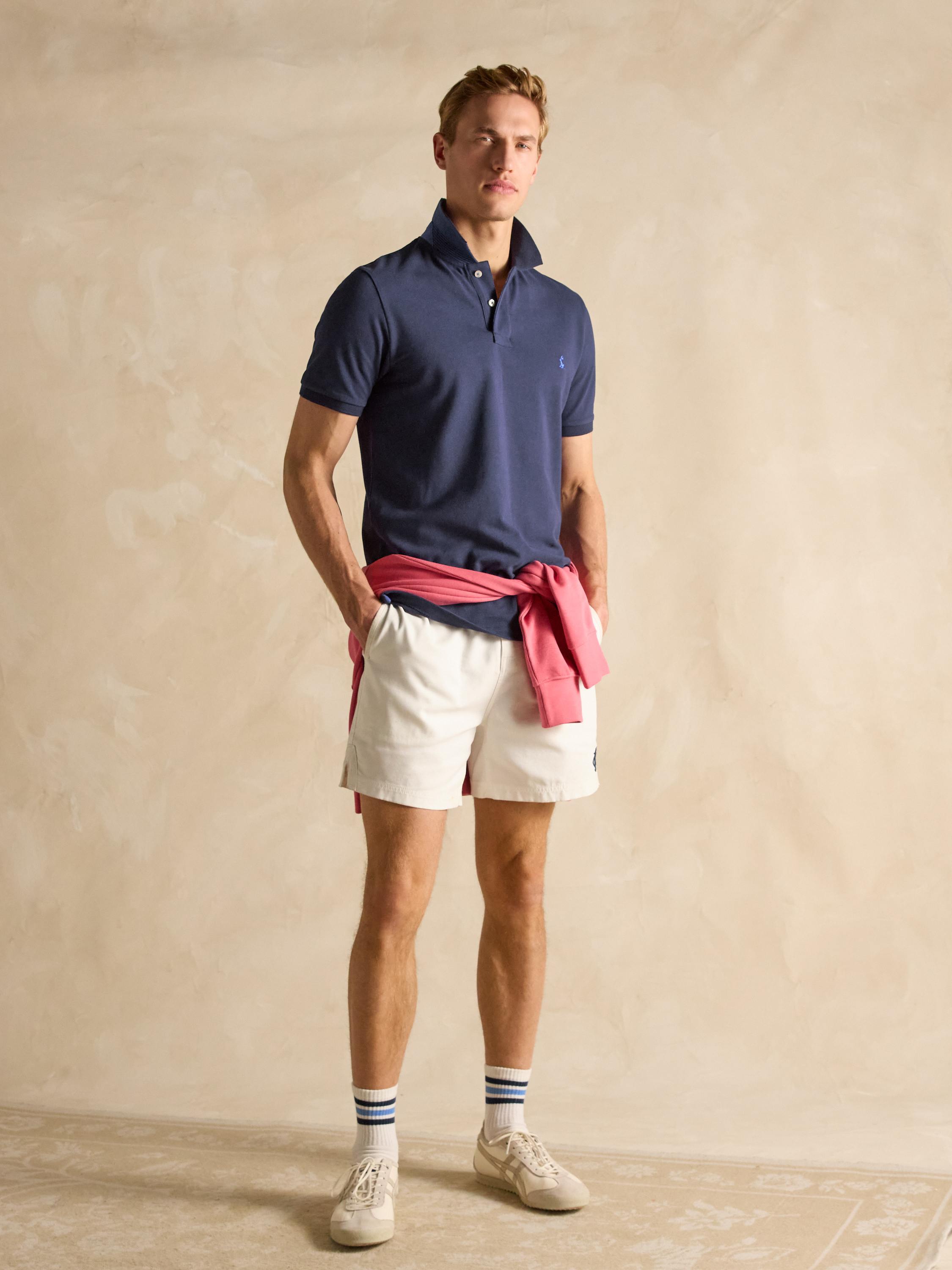 Woody Navy Cotton Pique Polo Shirt