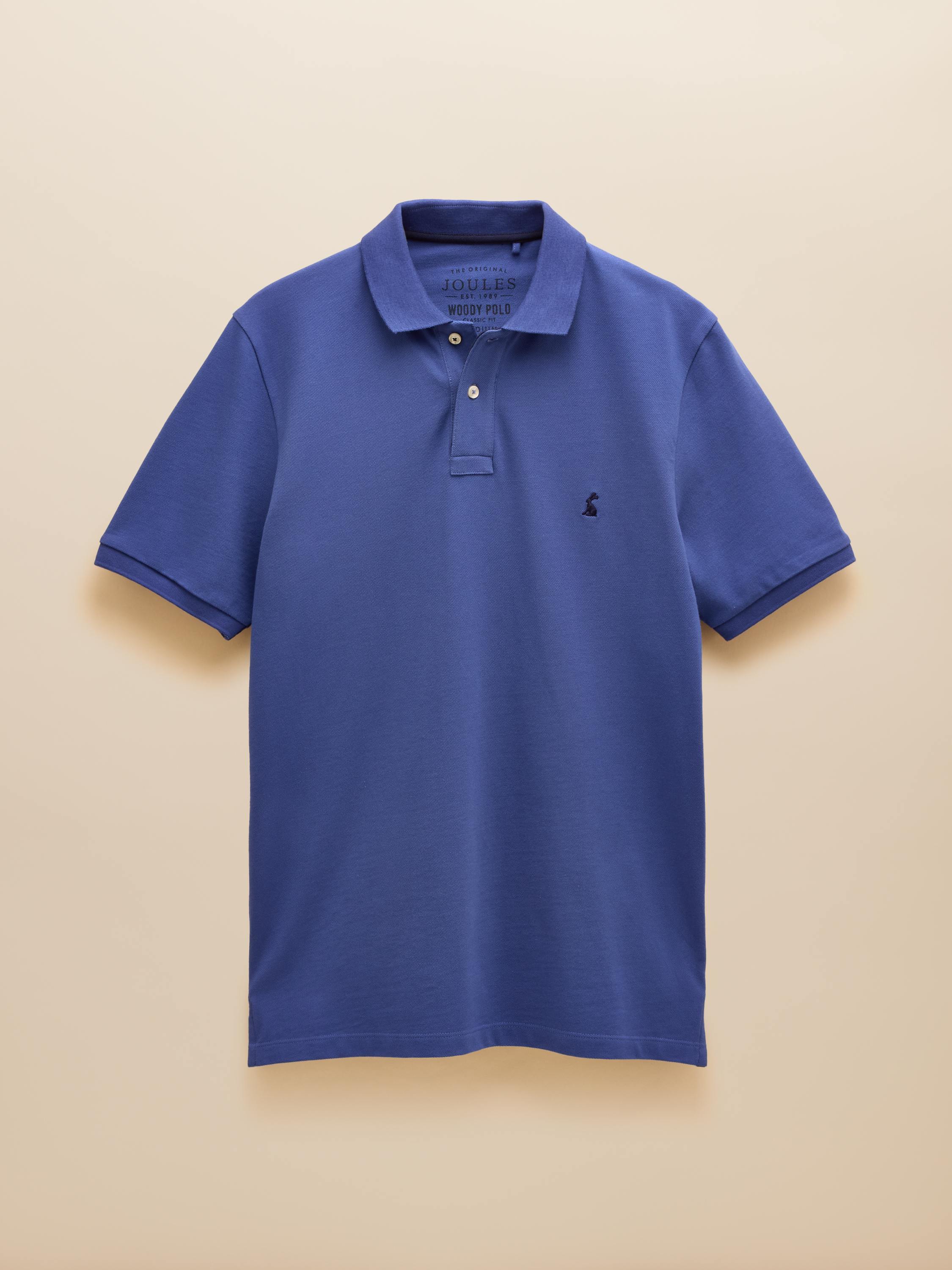 Woody Dark Blue Cotton Pique Polo Shirt
