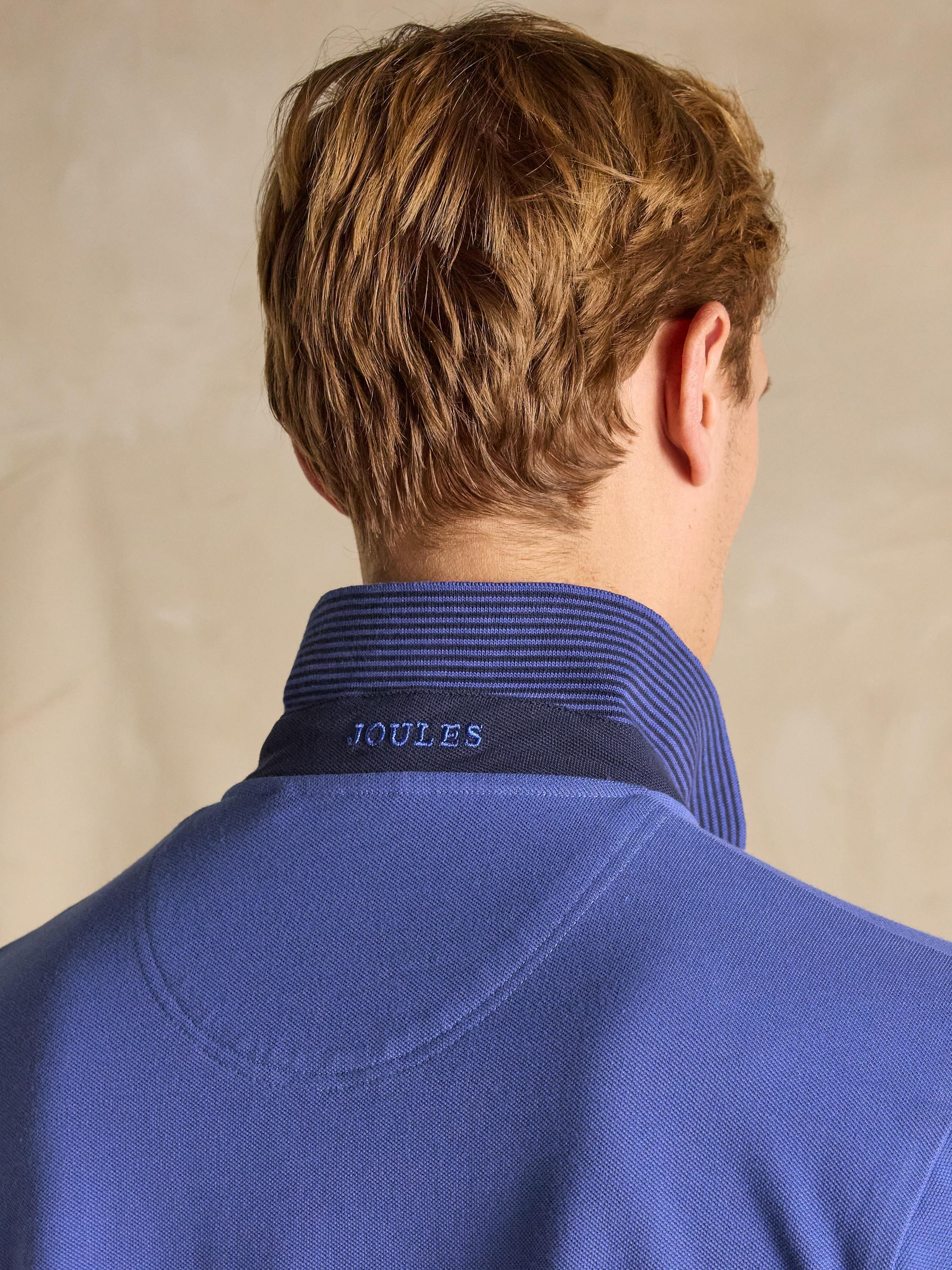 Woody Dark Blue Cotton Pique Polo Shirt