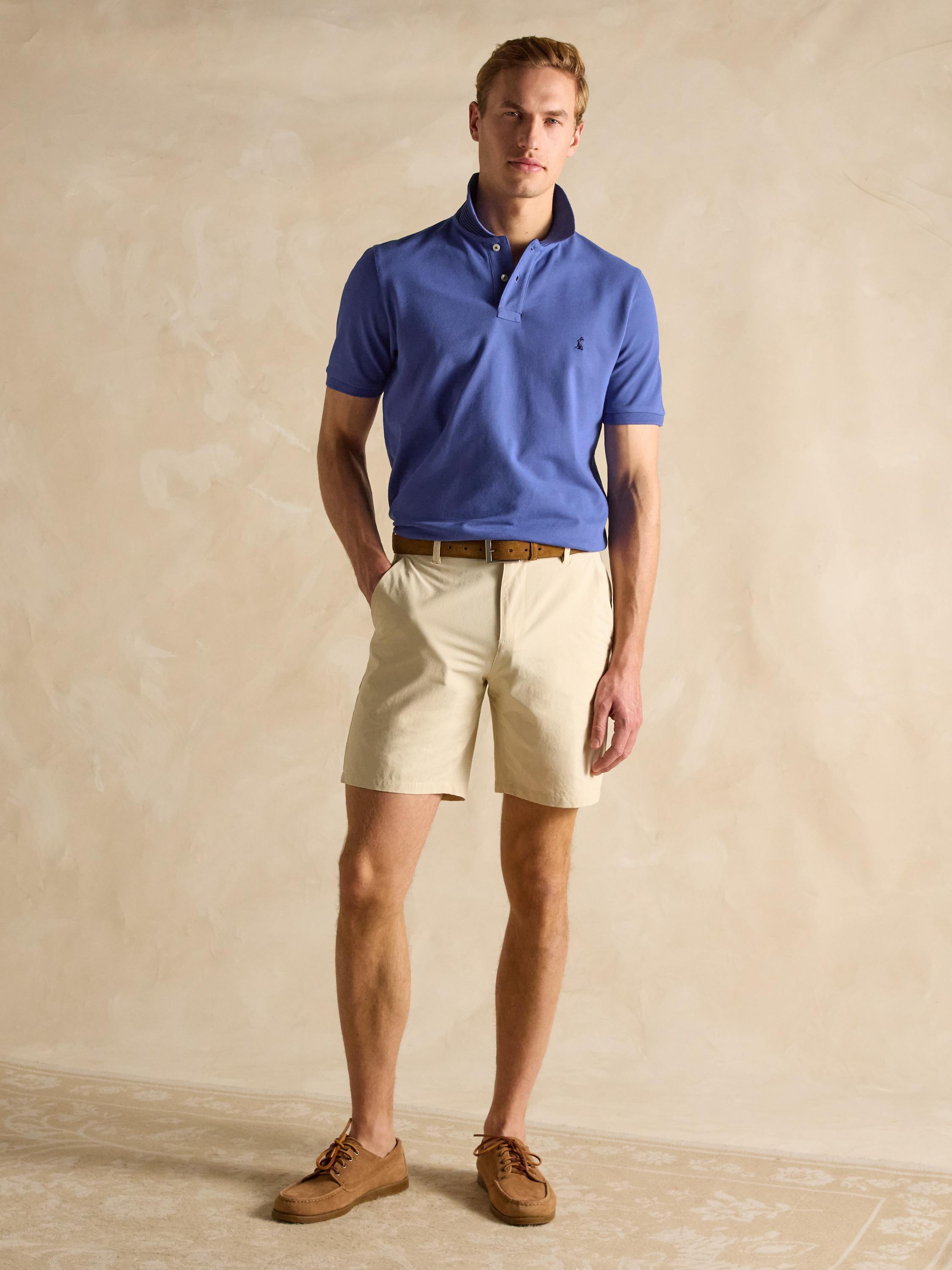 Woody Dark Blue Cotton Pique Polo Shirt