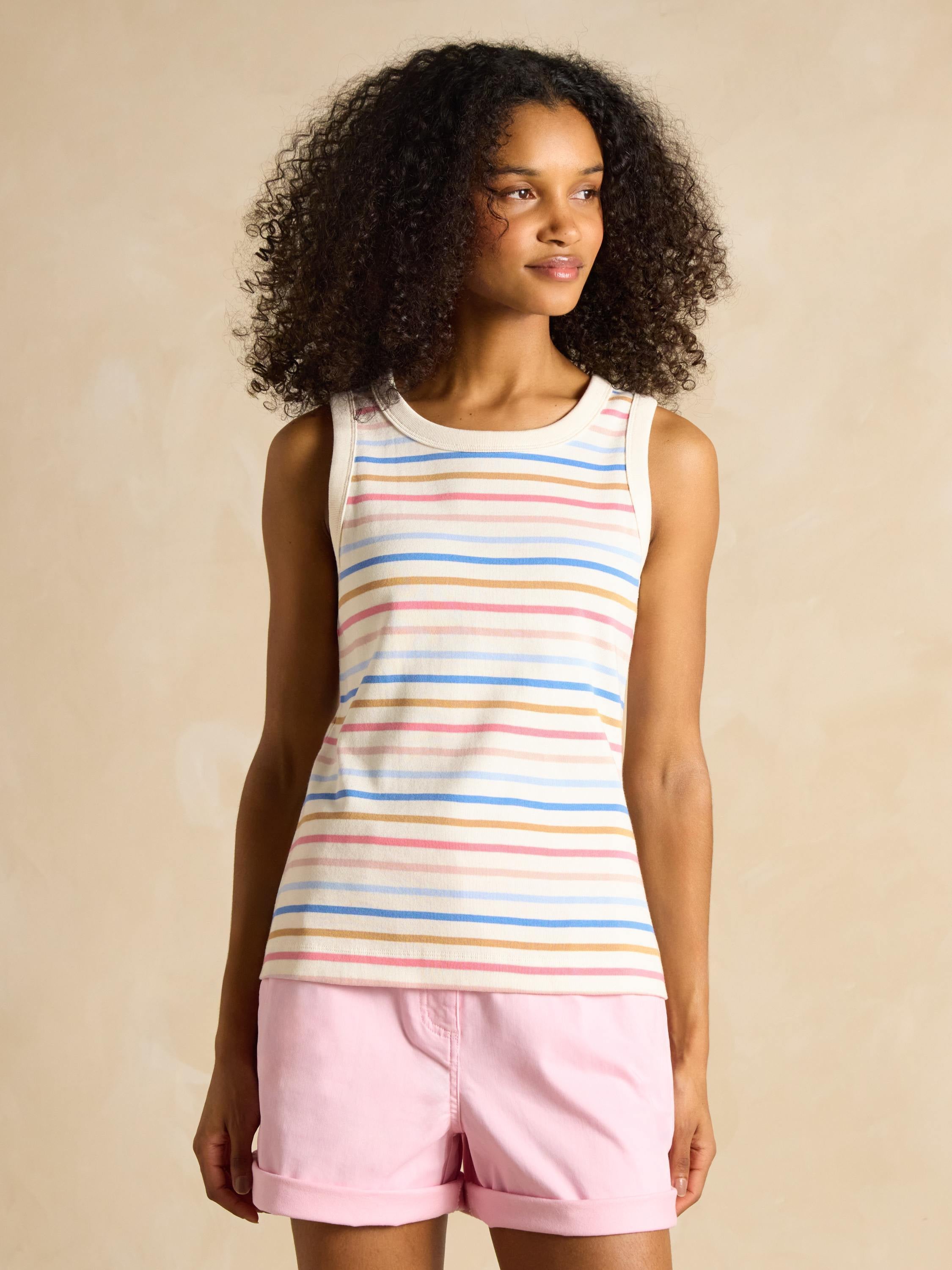 Multi Striped Premium Ribbed Jersey Vest
