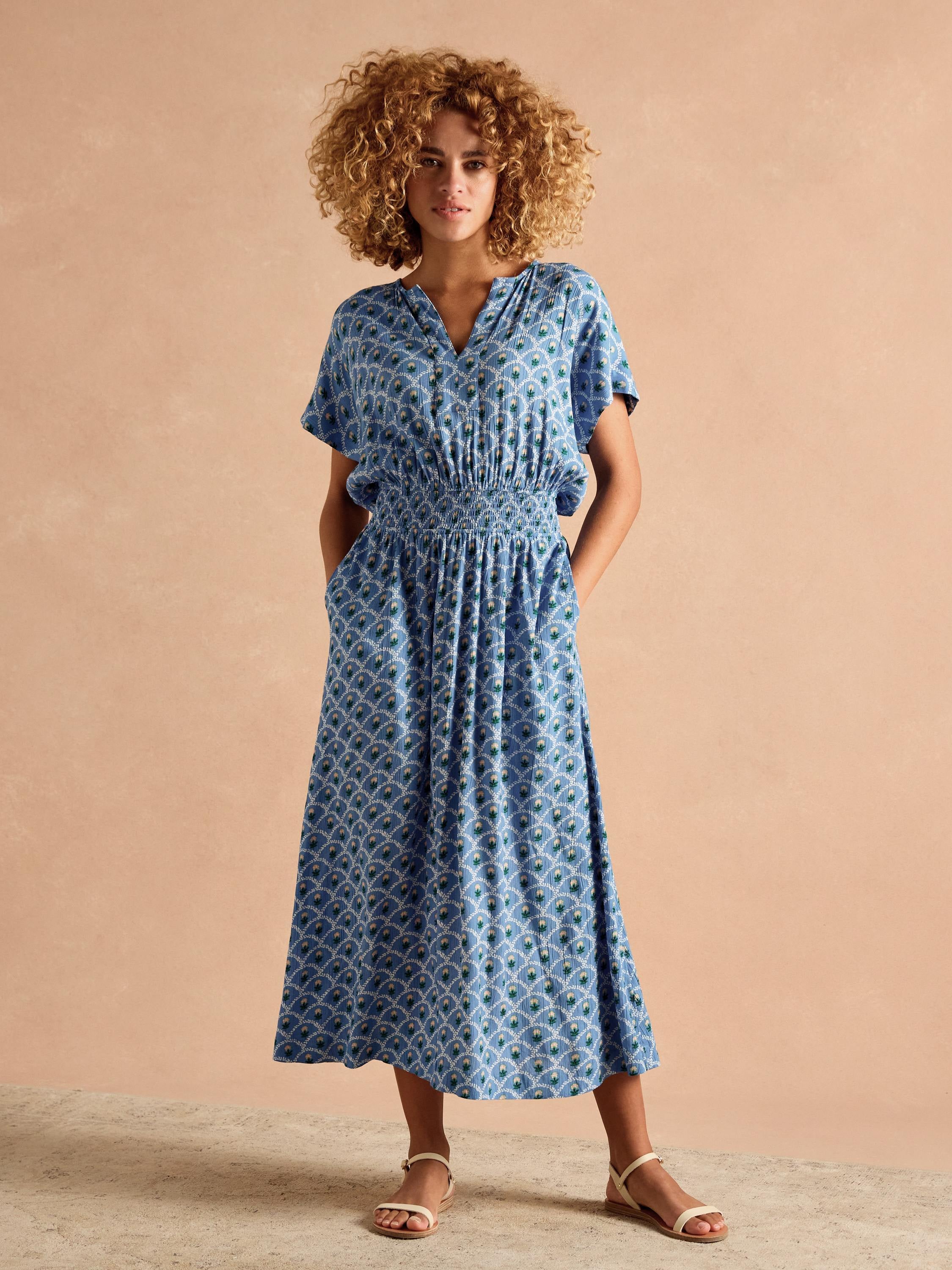 Rosie Blue Midi Dress