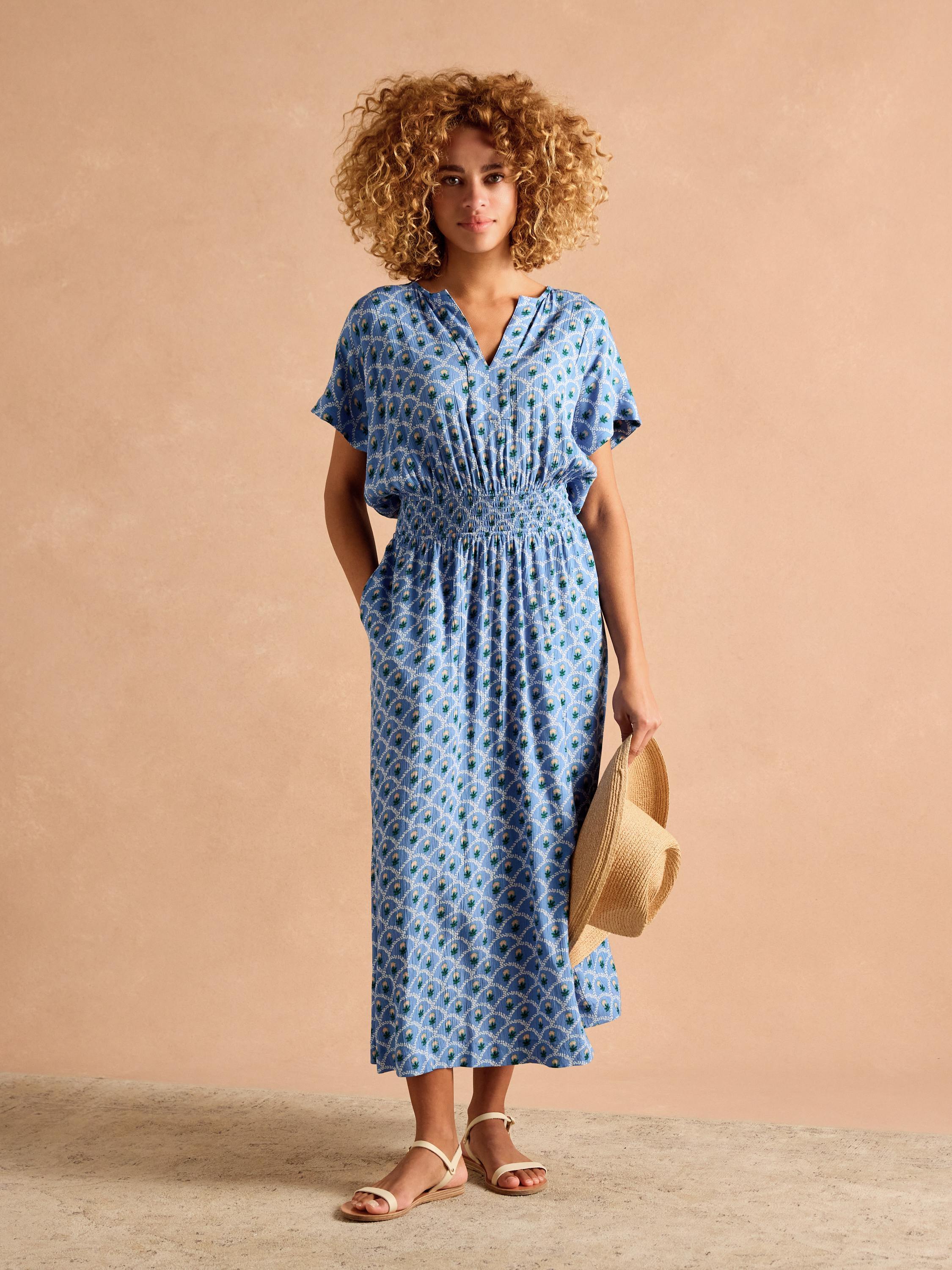 Rosie Blue Midi Dress