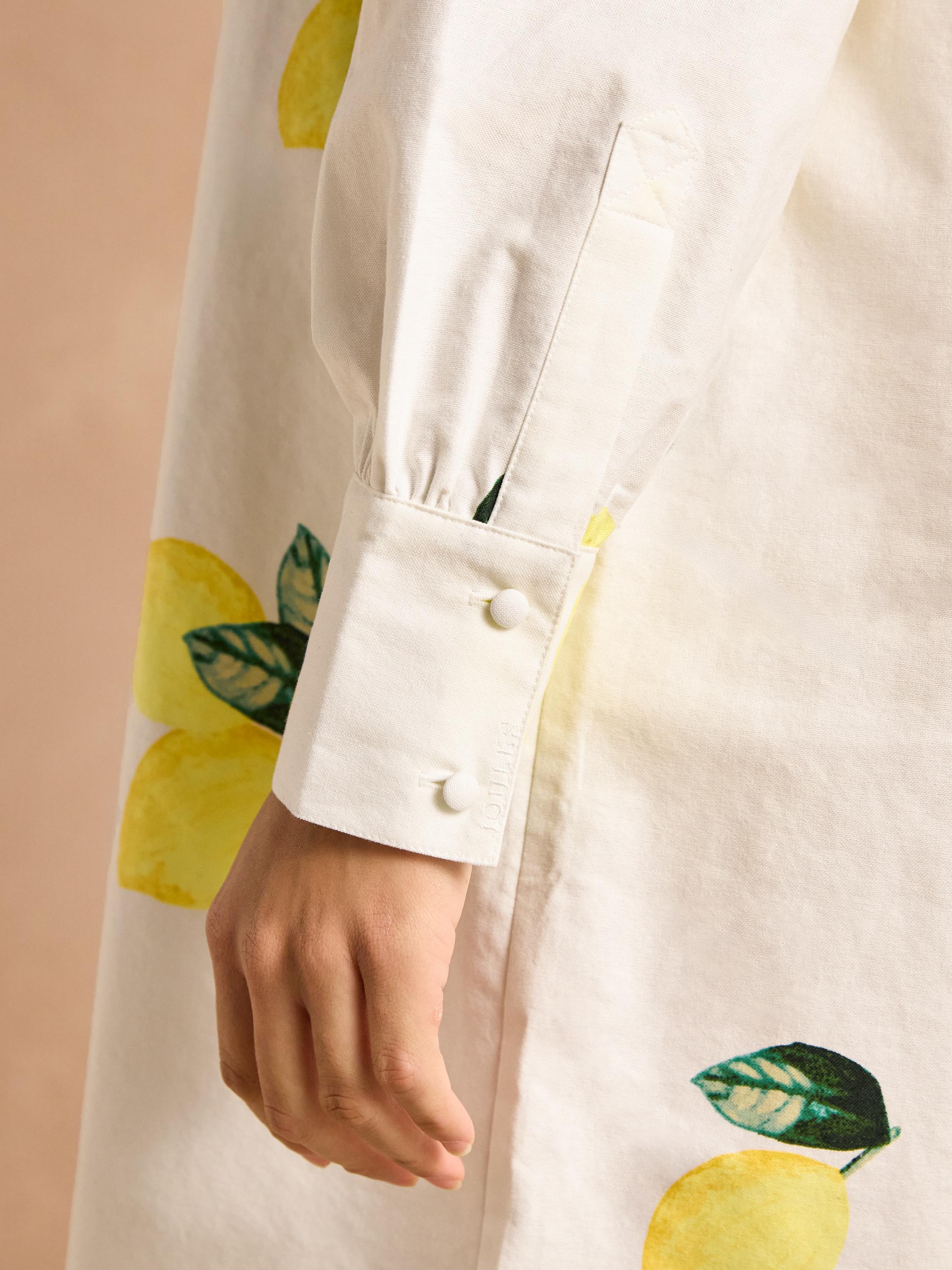 Phoebe Lemon Print Cotton Shirt Dress