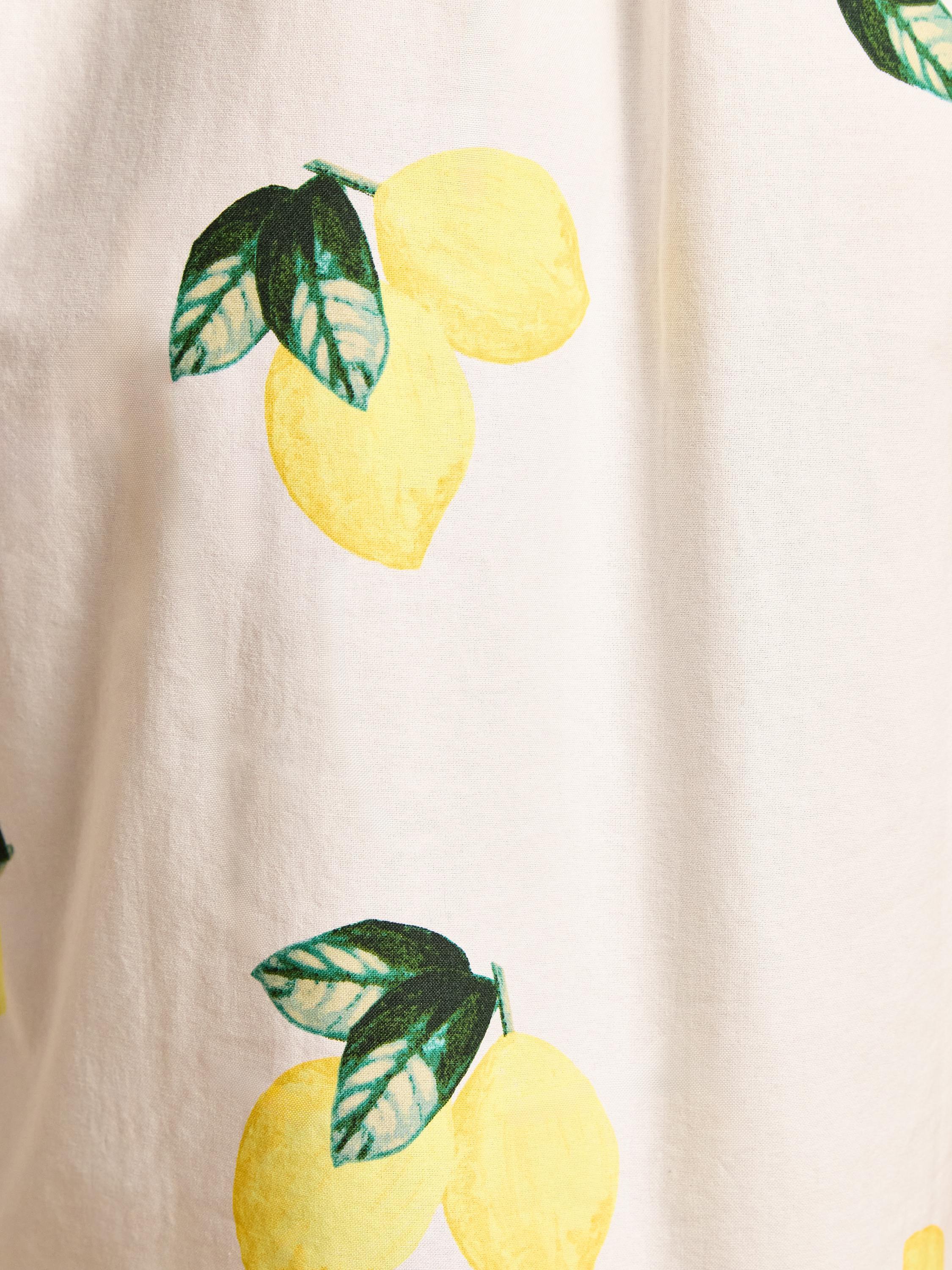 Phoebe Lemon Print Cotton Shirt Dress