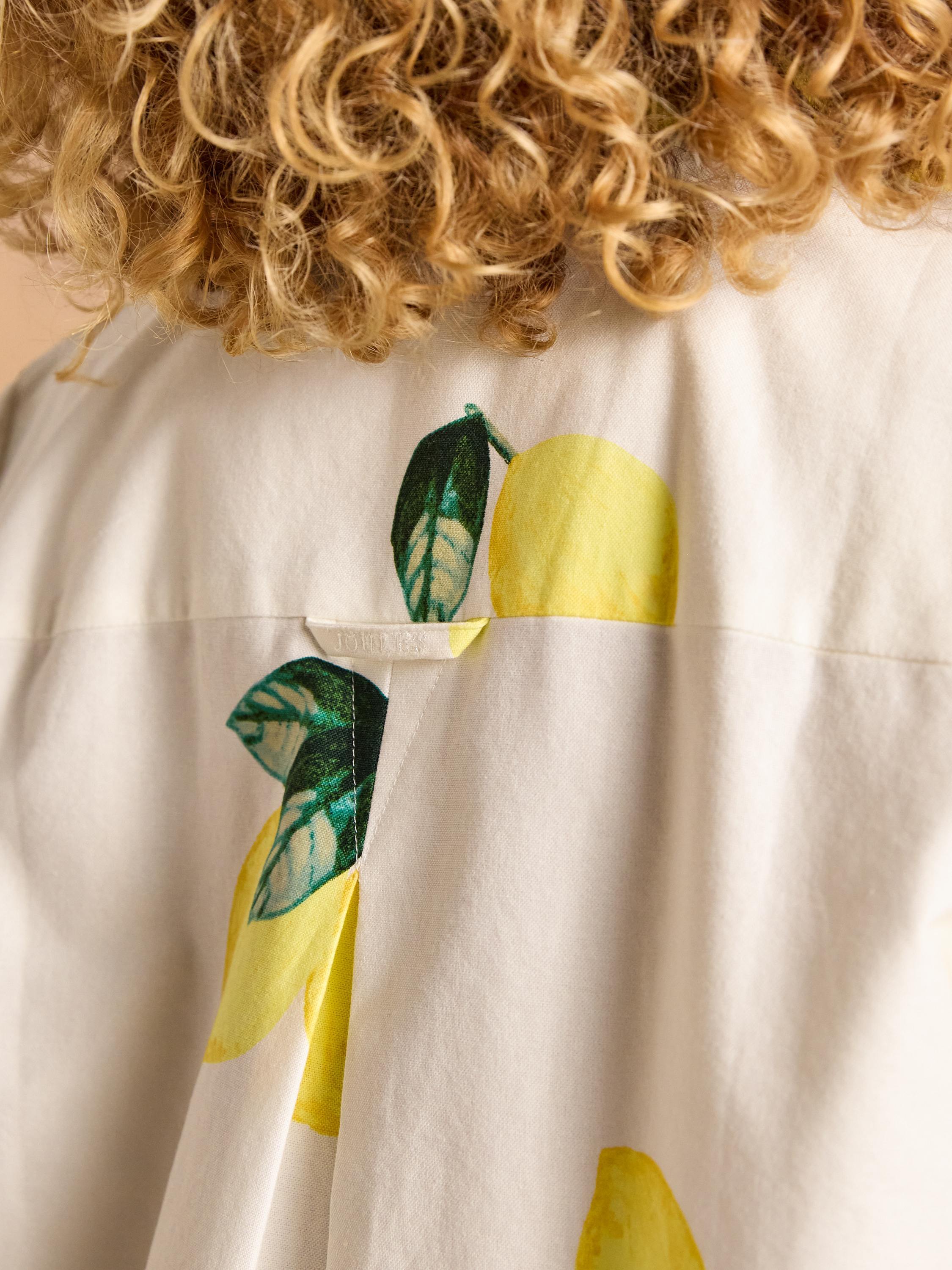 Phoebe Lemon Print Cotton Shirt Dress