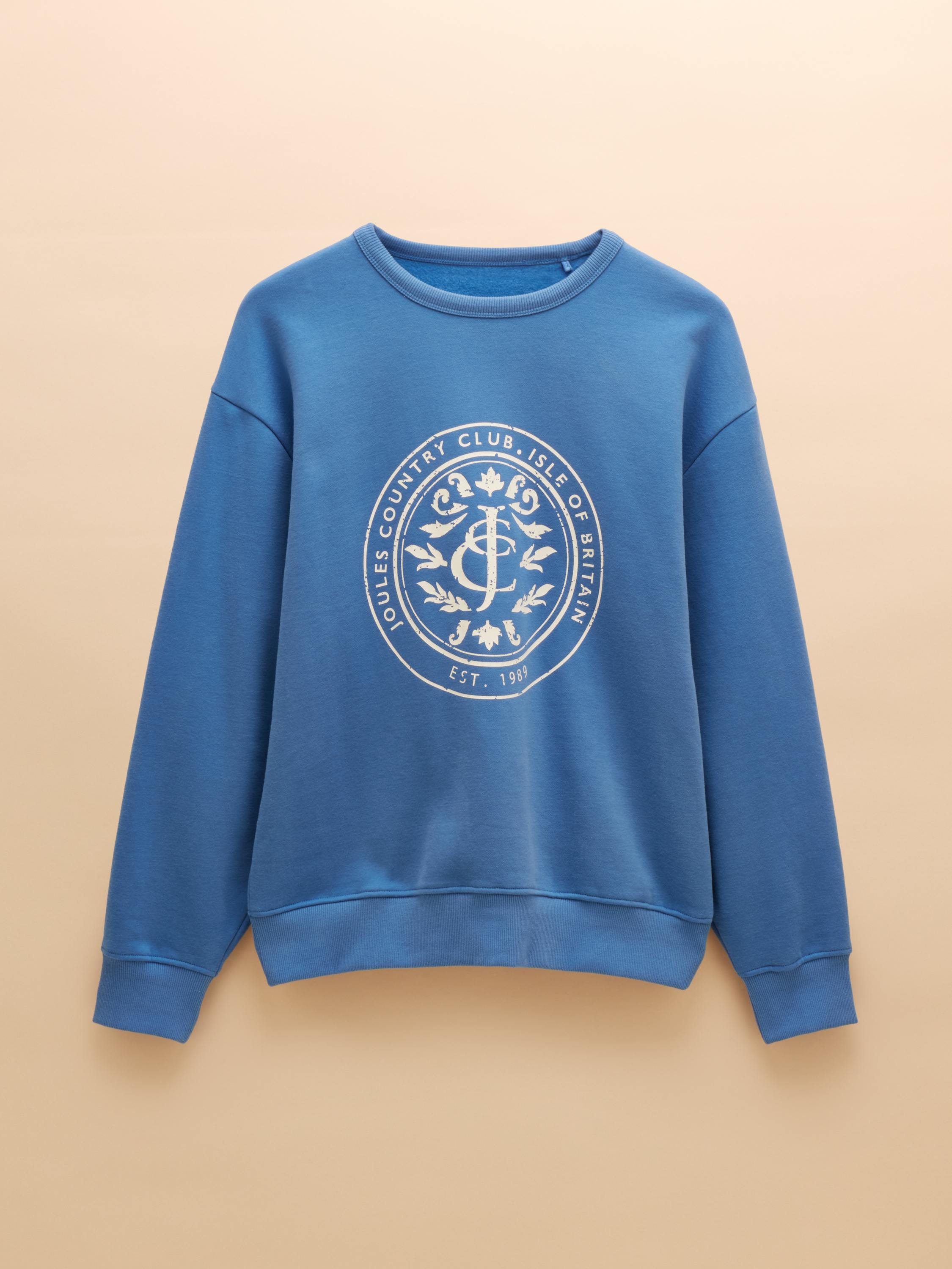 Graphic Blue Crew Neck Sweatshirt