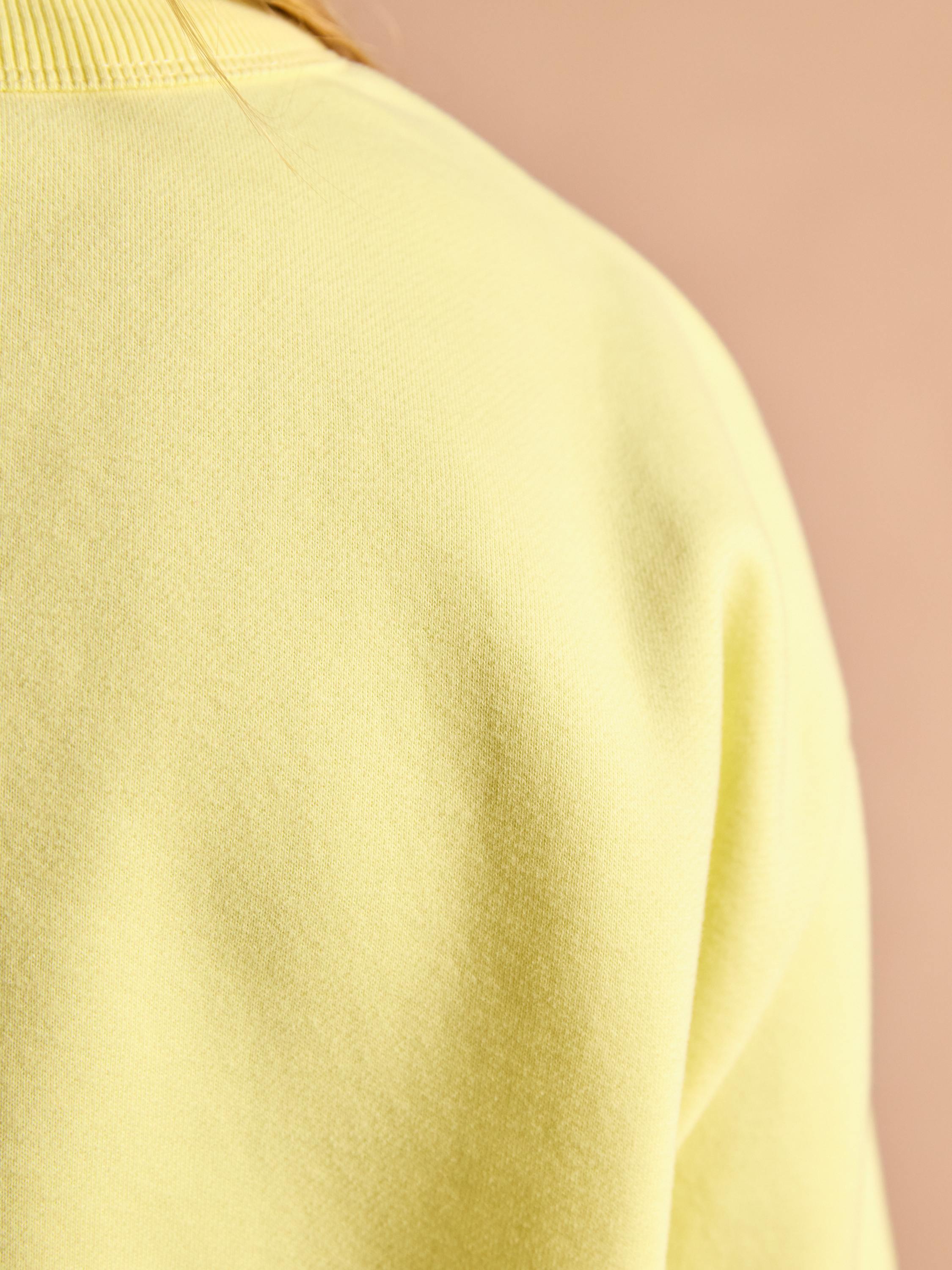 Graphic Yellow Cotton Rich Crew Neck Sweatshirt
