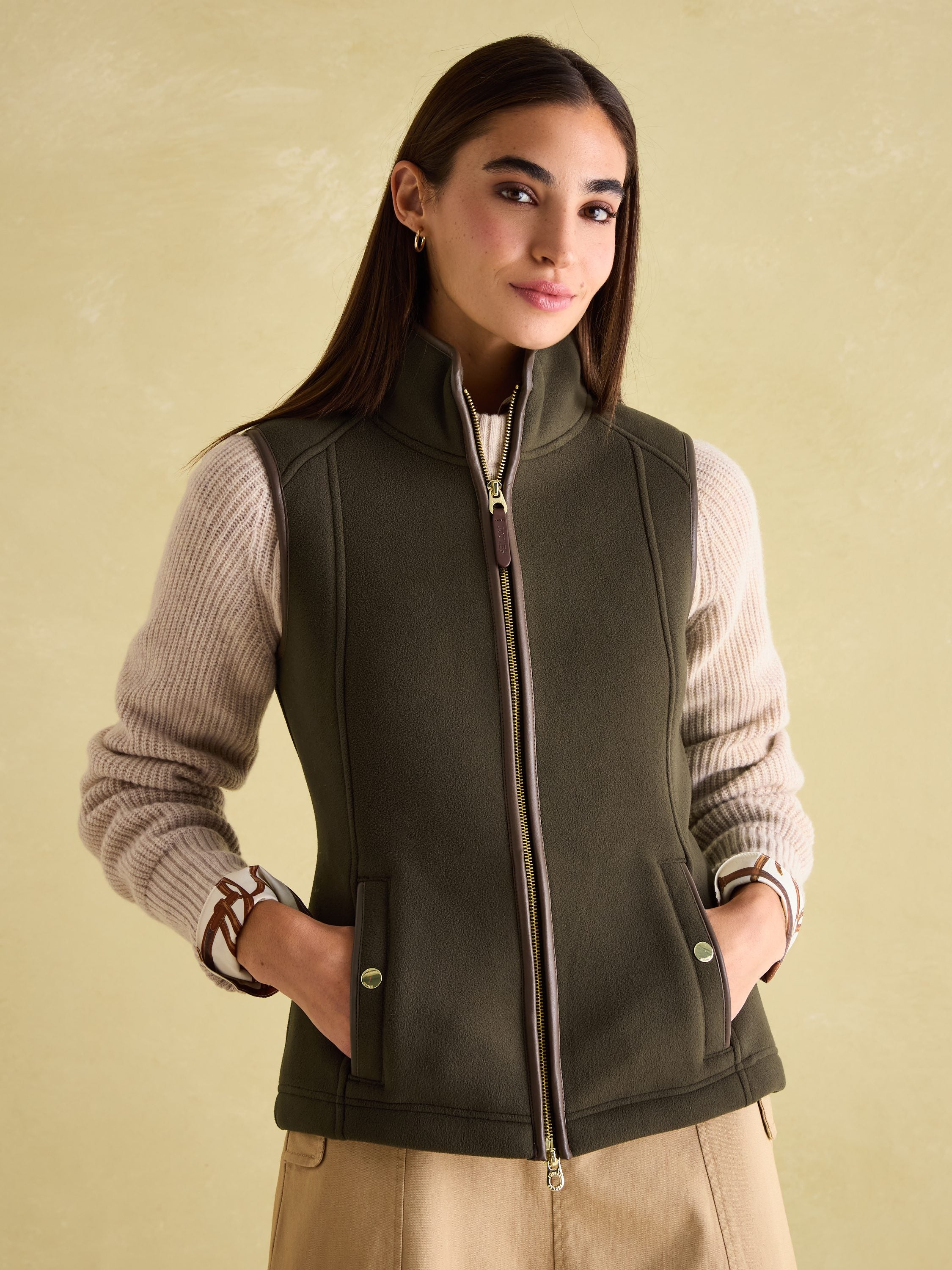 Heritage Fleece Gilet Green