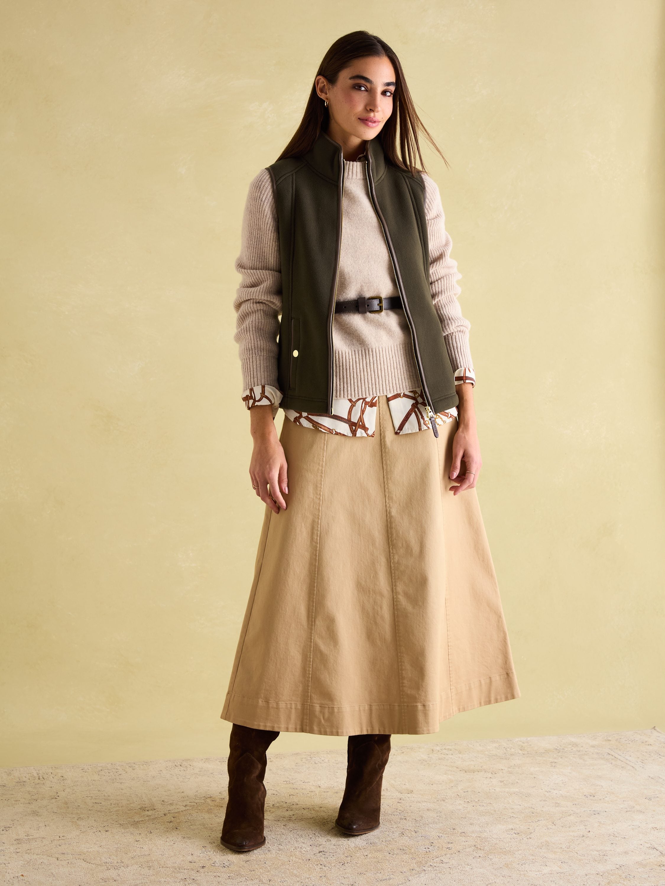 Heritage Fleece Gilet Green