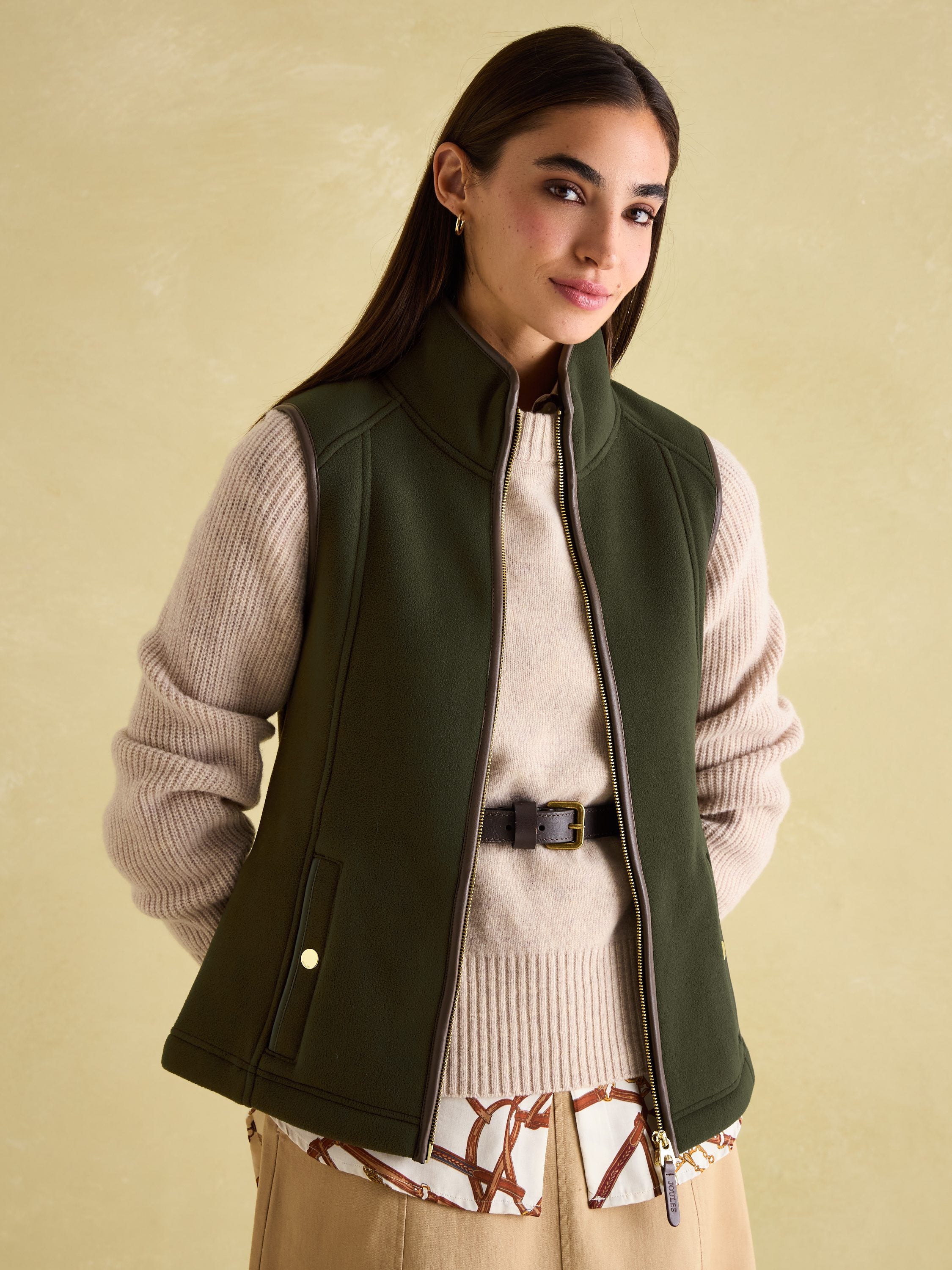Heritage Fleece Gilet Green